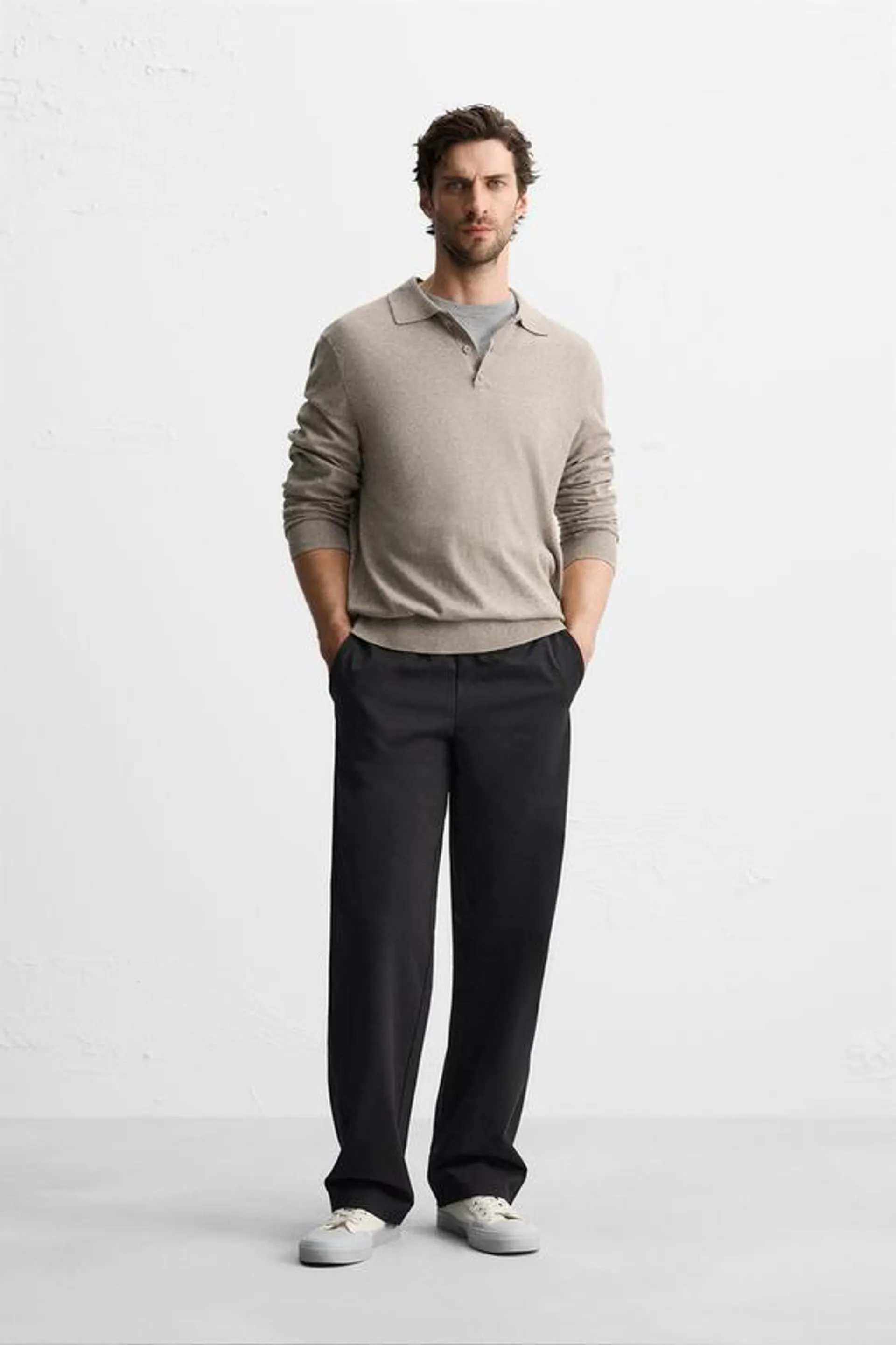 STRUCTURED COTTON KNIT POLO