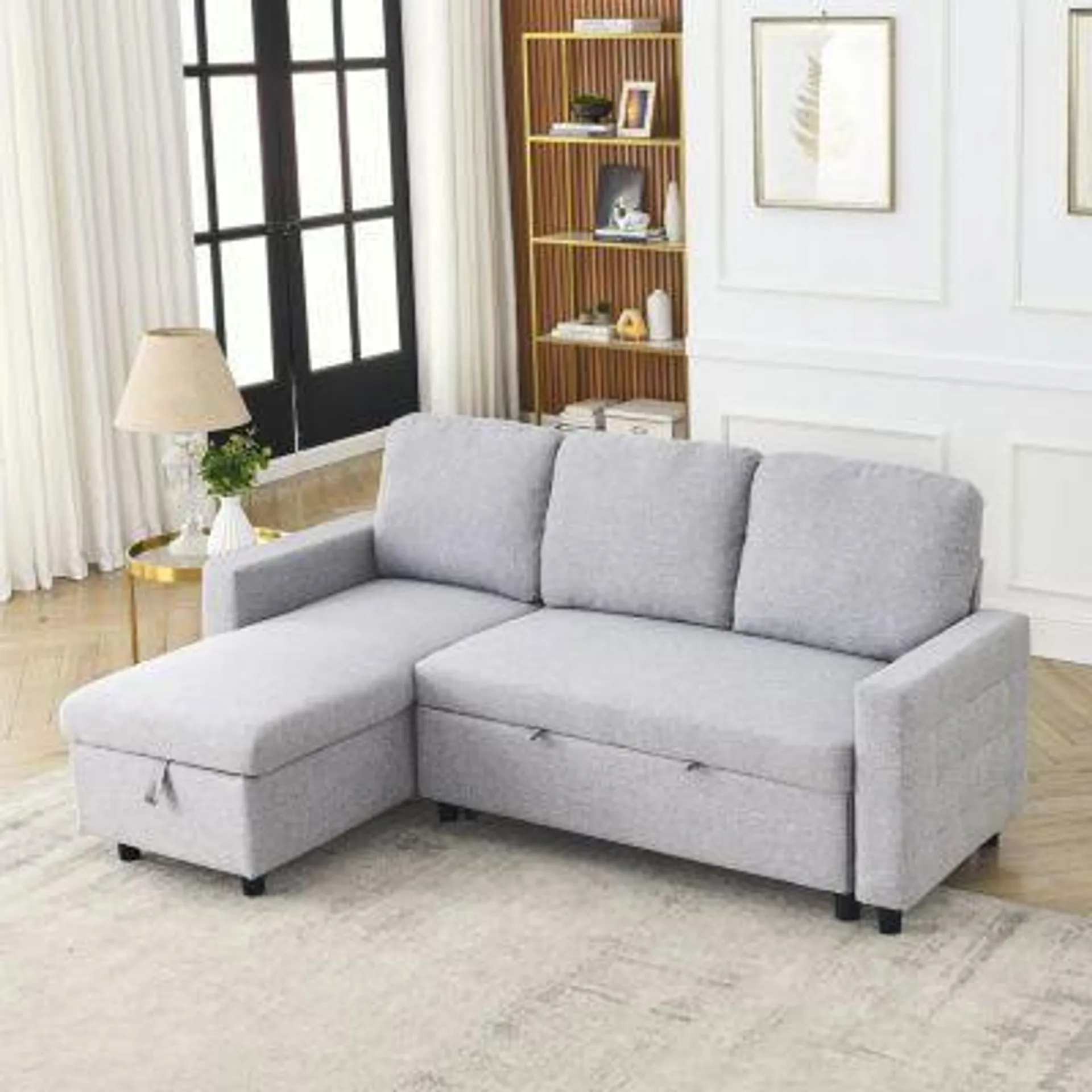 Streamdale Furniture Reversible Sleeper Sofa Bed for Tight Spaces