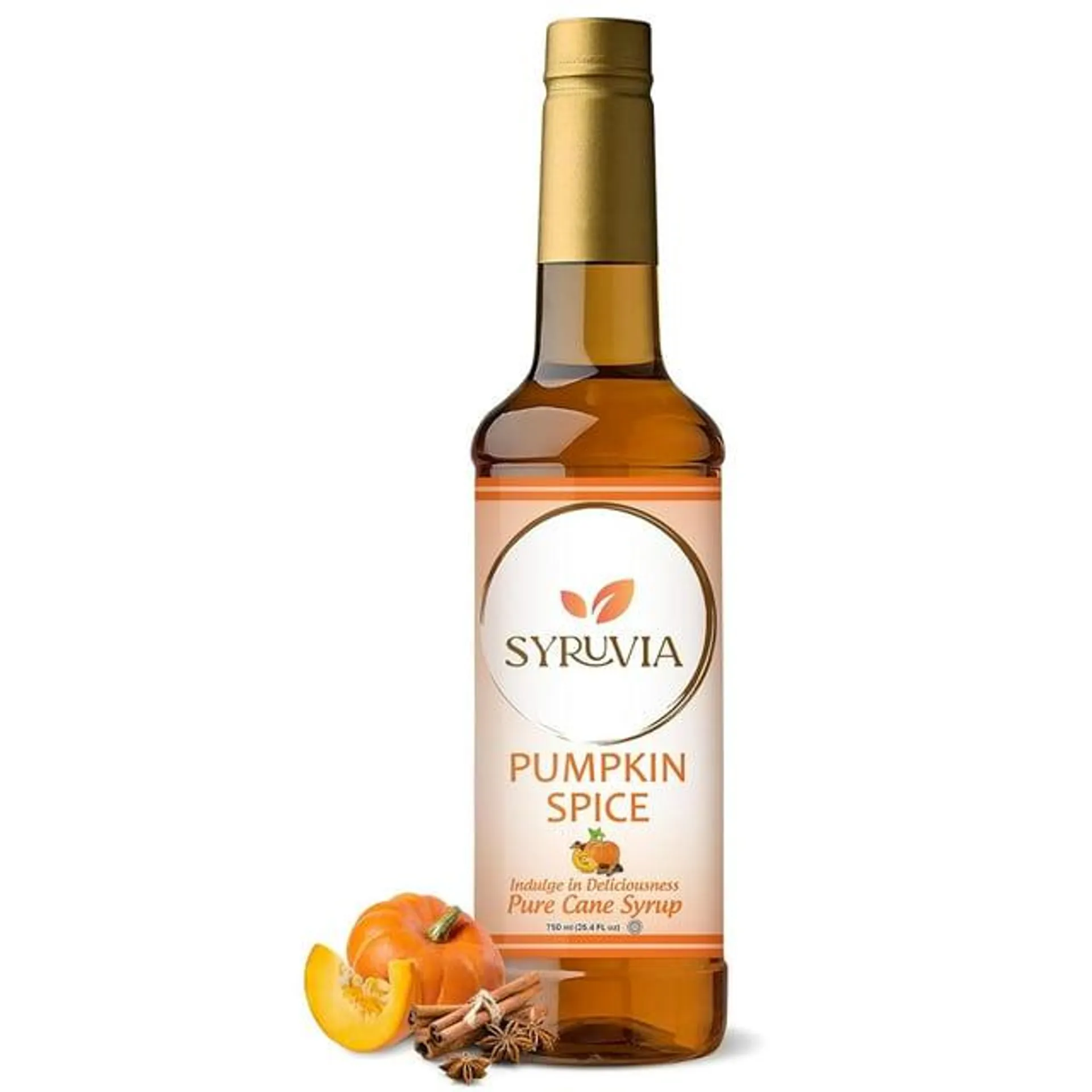 Syruvia Pumpkin Spice Syrup – 25.4 fl oz – Syrup for Coffee, Lattes, Shakes, Smoothies, Desserts – 100% Vegan, Gluten Free, Kosher – Delicious Coffee Syrup,