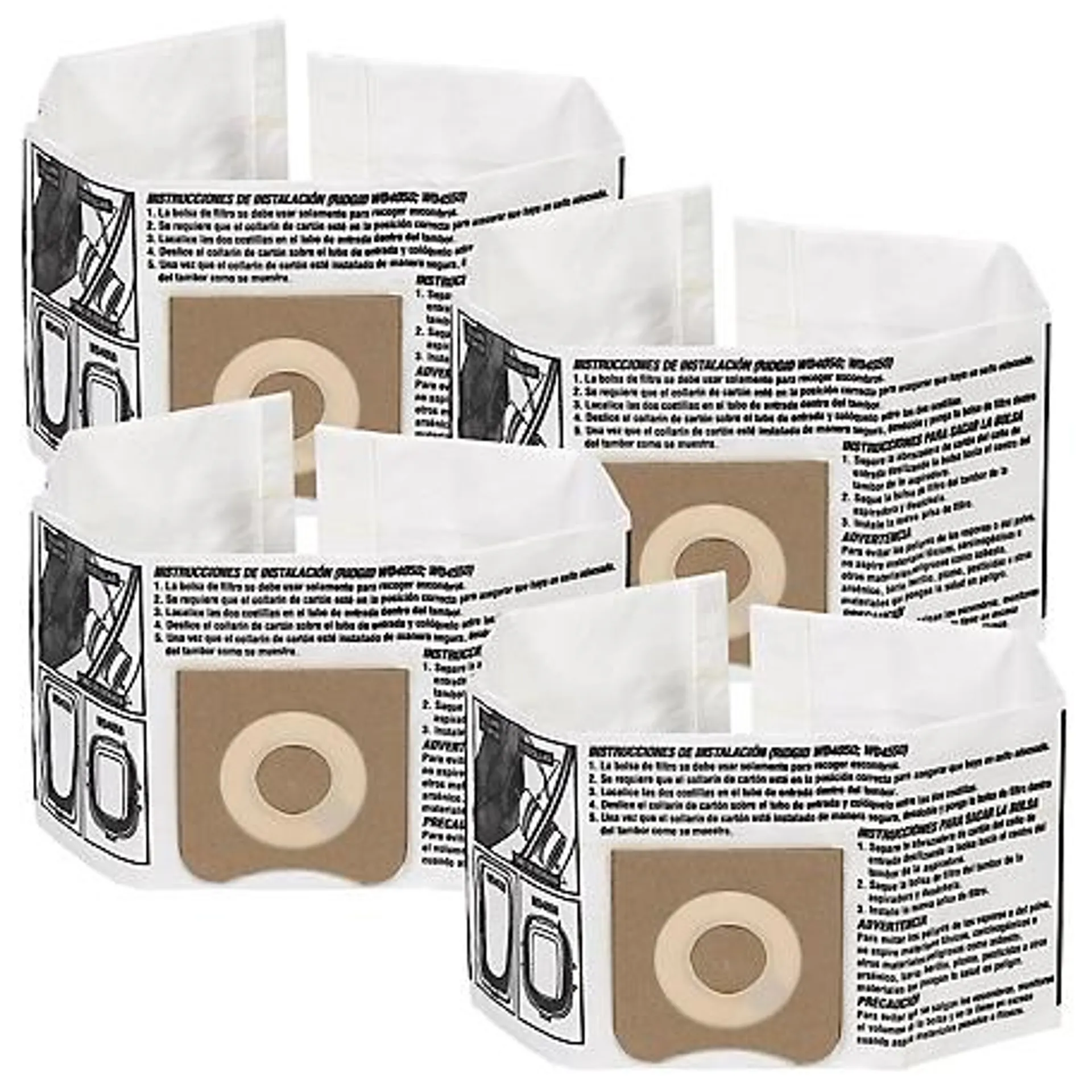 WORKSHOP Wet/Dry Fine Dust Collection Shop Vacuum Bags, 3-4.5 gal., 4 ct.