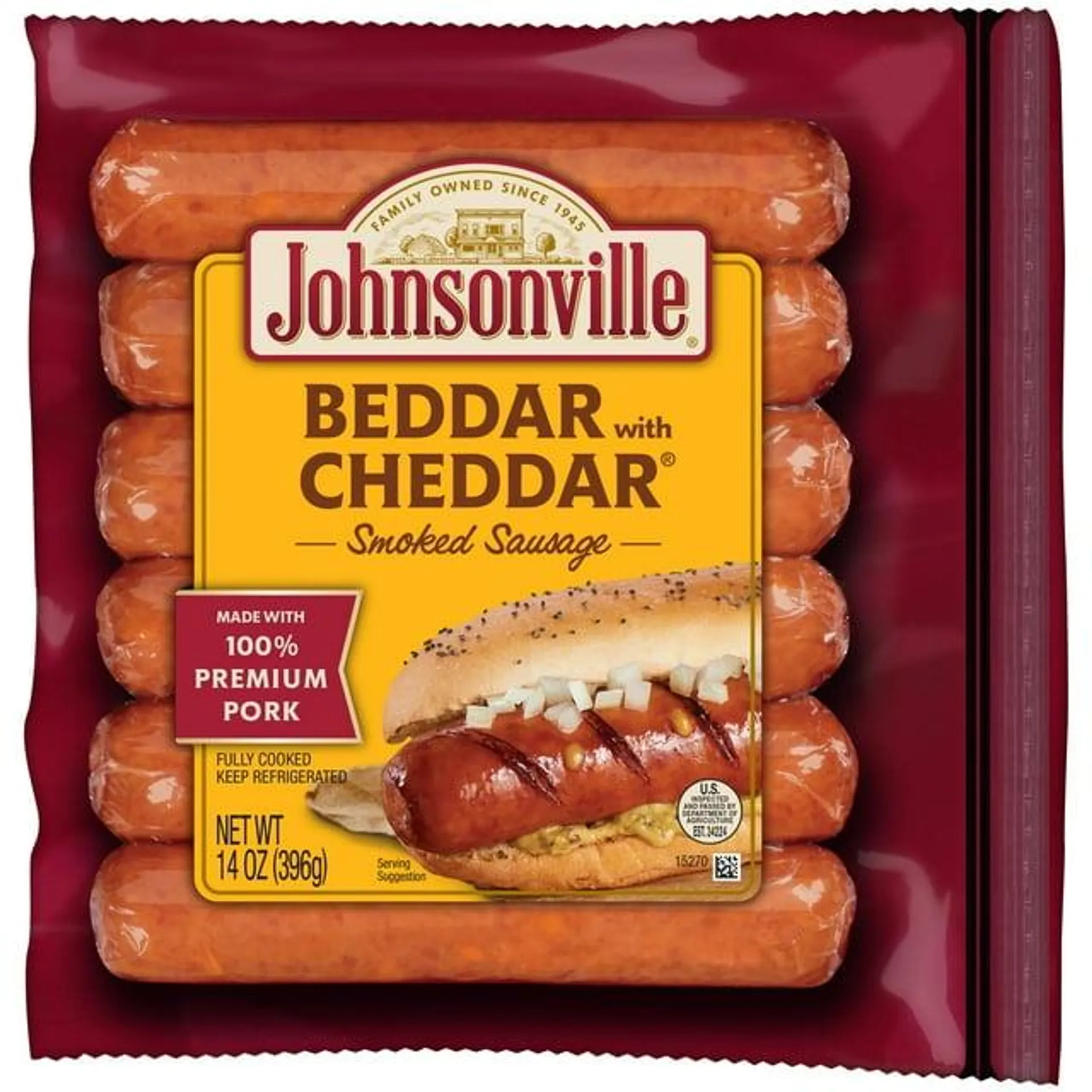 Johnsonville Beddar With Cheddar Smoked Sausage, 6 Links, 14 oz