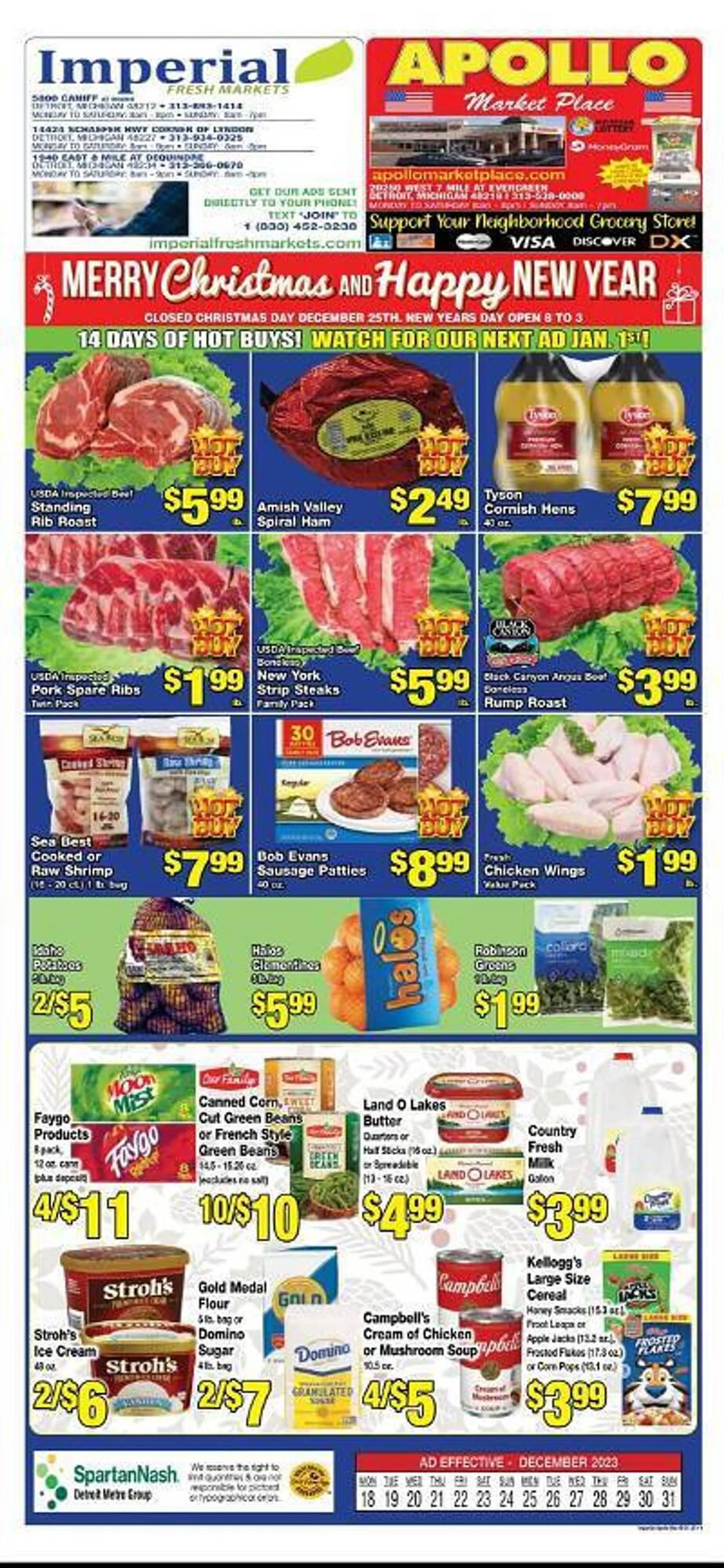 Weekly ad Imperial Fresh Markets Weekly Ad from December 18 to December 31 2023 - Page 1