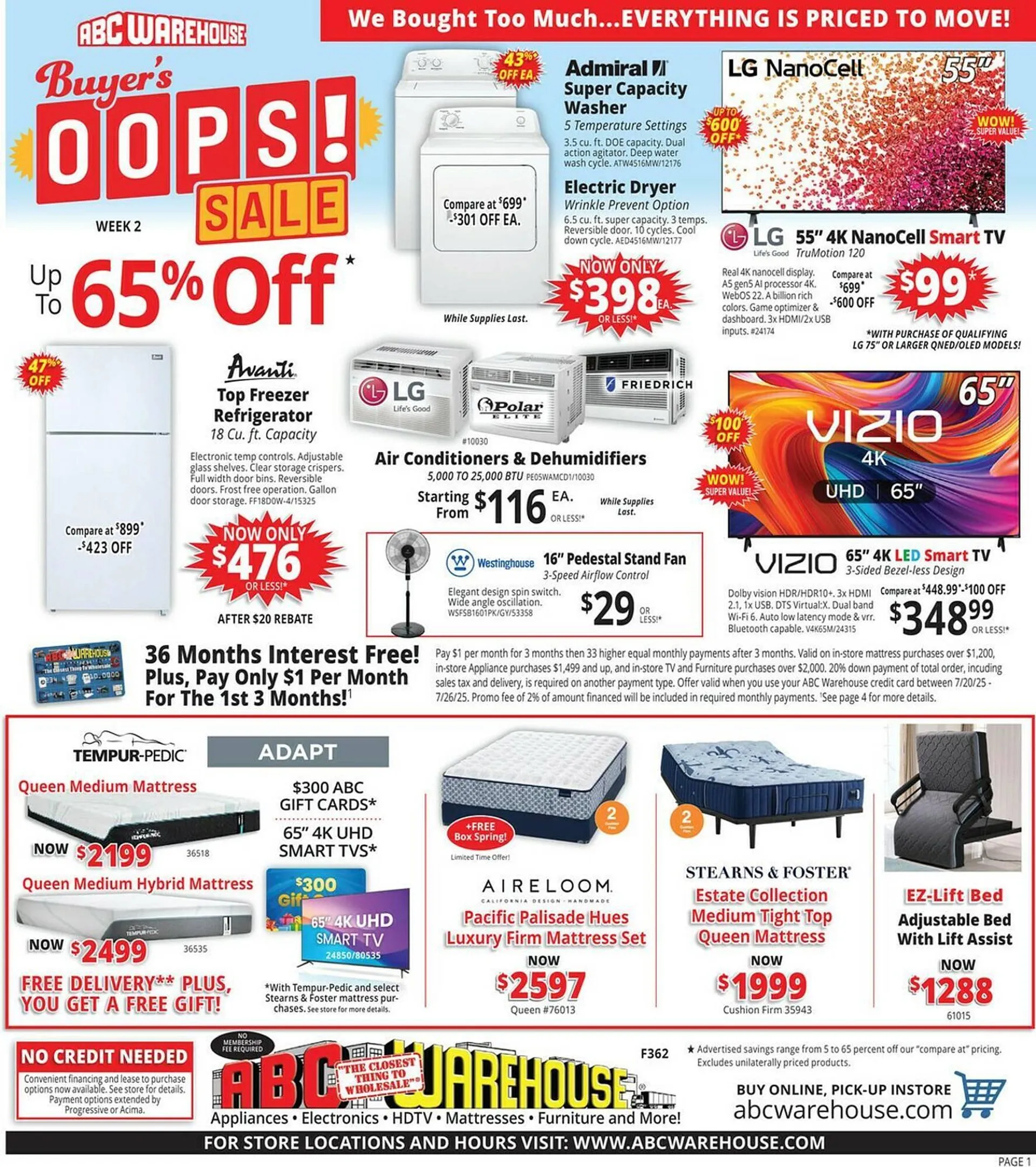 Weekly ad ABC Warehouse Weekly Ad from July 20 to July 26 2025 - Page 1