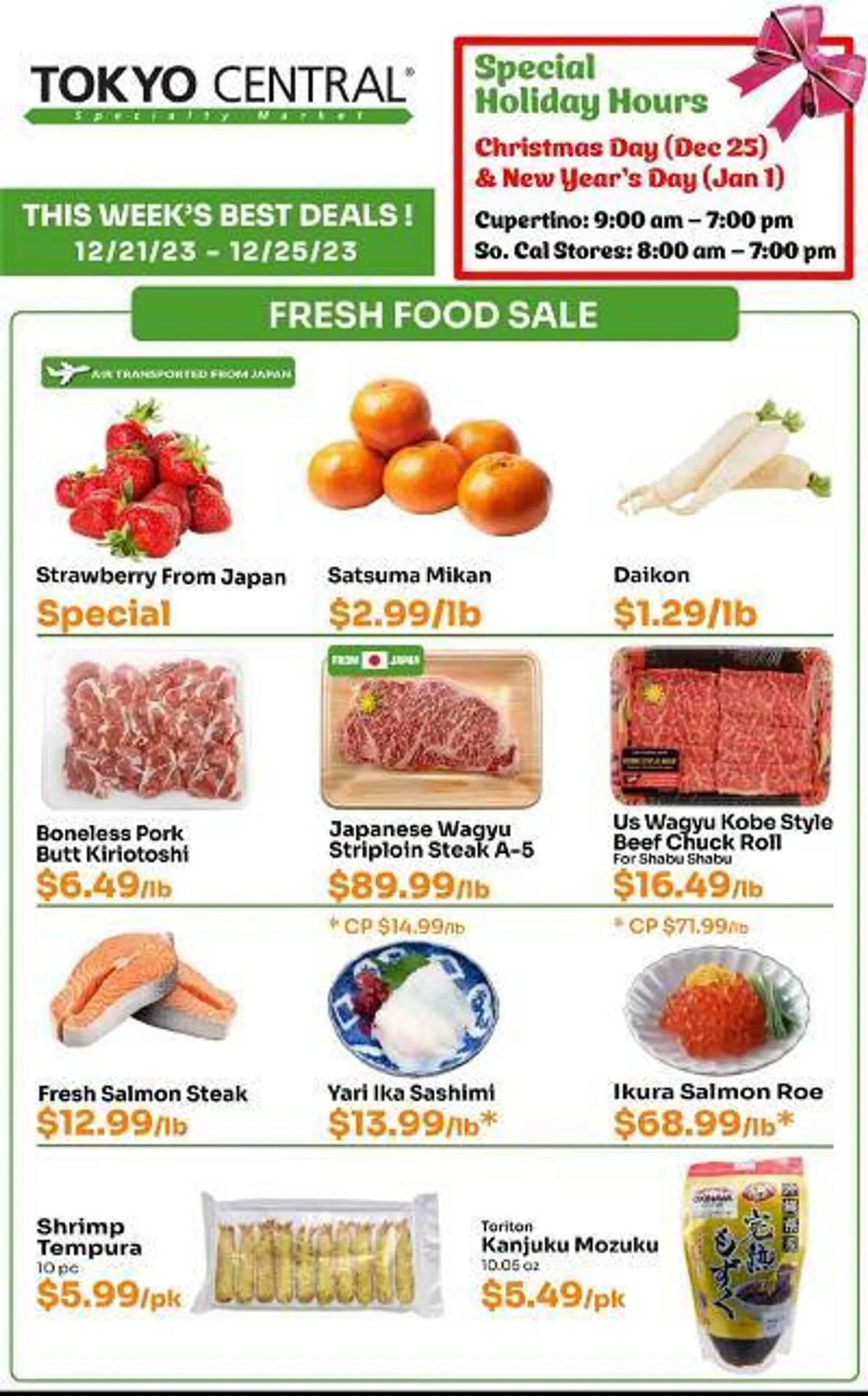 Weekly ad Tokyo Central Specialty Market Weekly Ad from December 21 to December 27 2023 - Page 1
