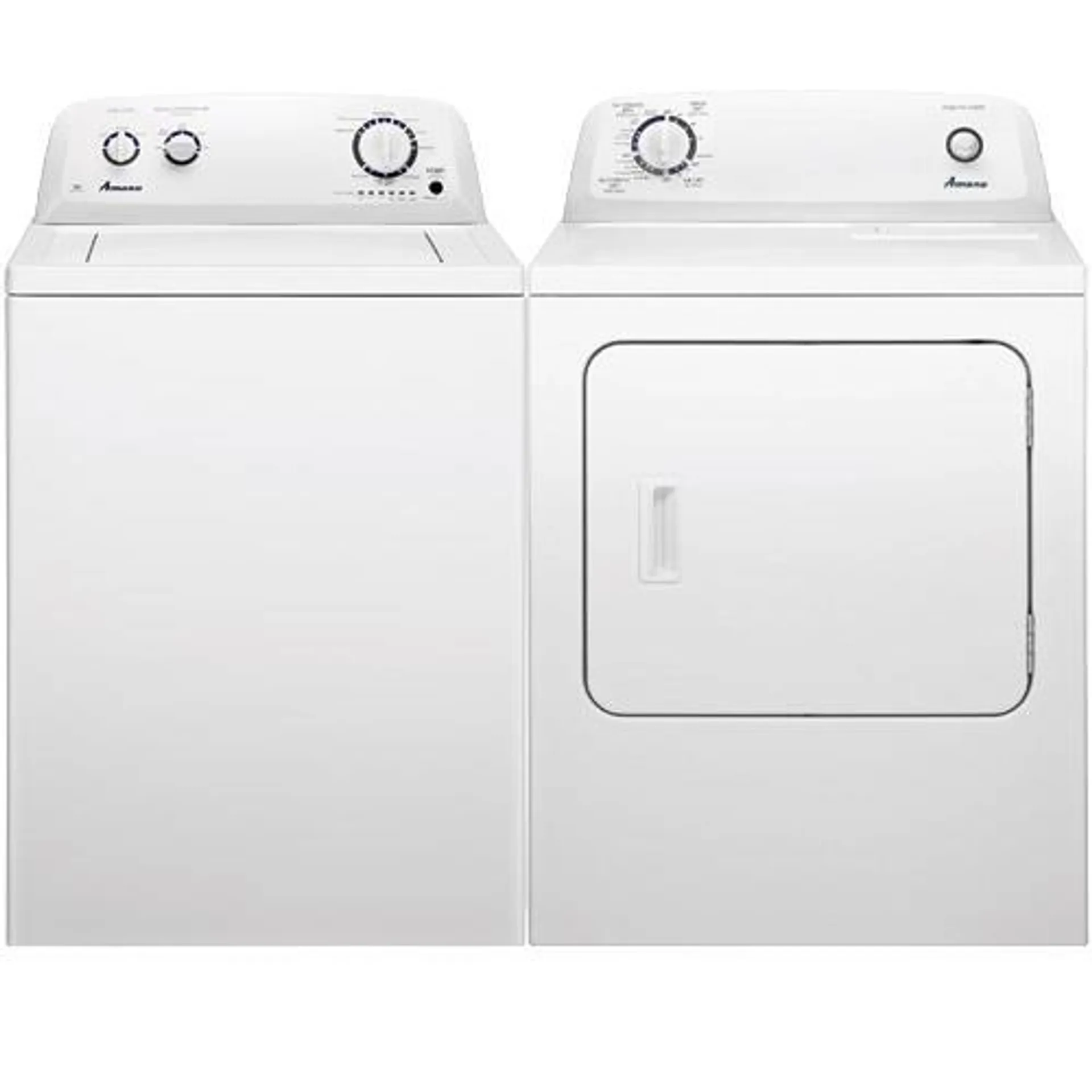 3.5 CuFt 9-Cycle Top Load Washer With 6.5 CuFt Electric Dryer With Automatic Sensor Dry In White