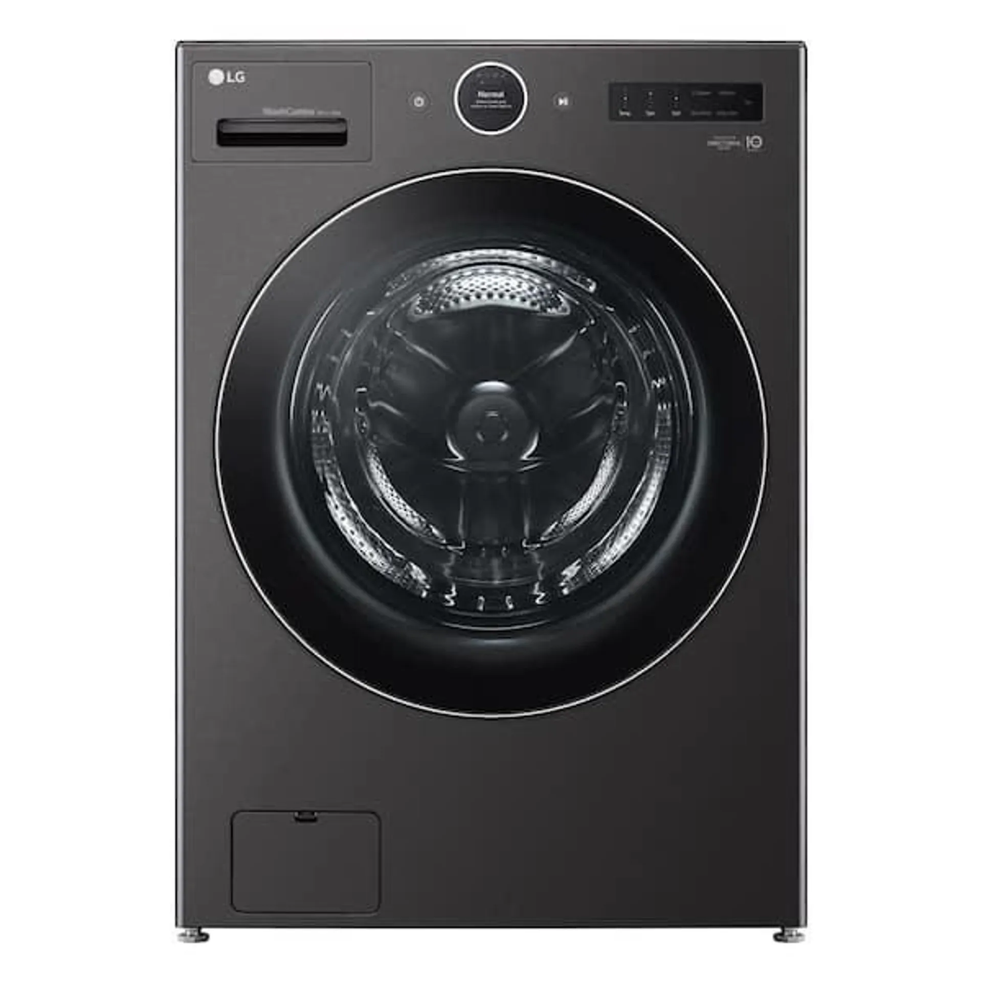 5.0 cu. ft. Mega Capacity Smart Front Load Electric All-in-One Washer Dryer Combo with TurboWash360 WiFi in Black Steel