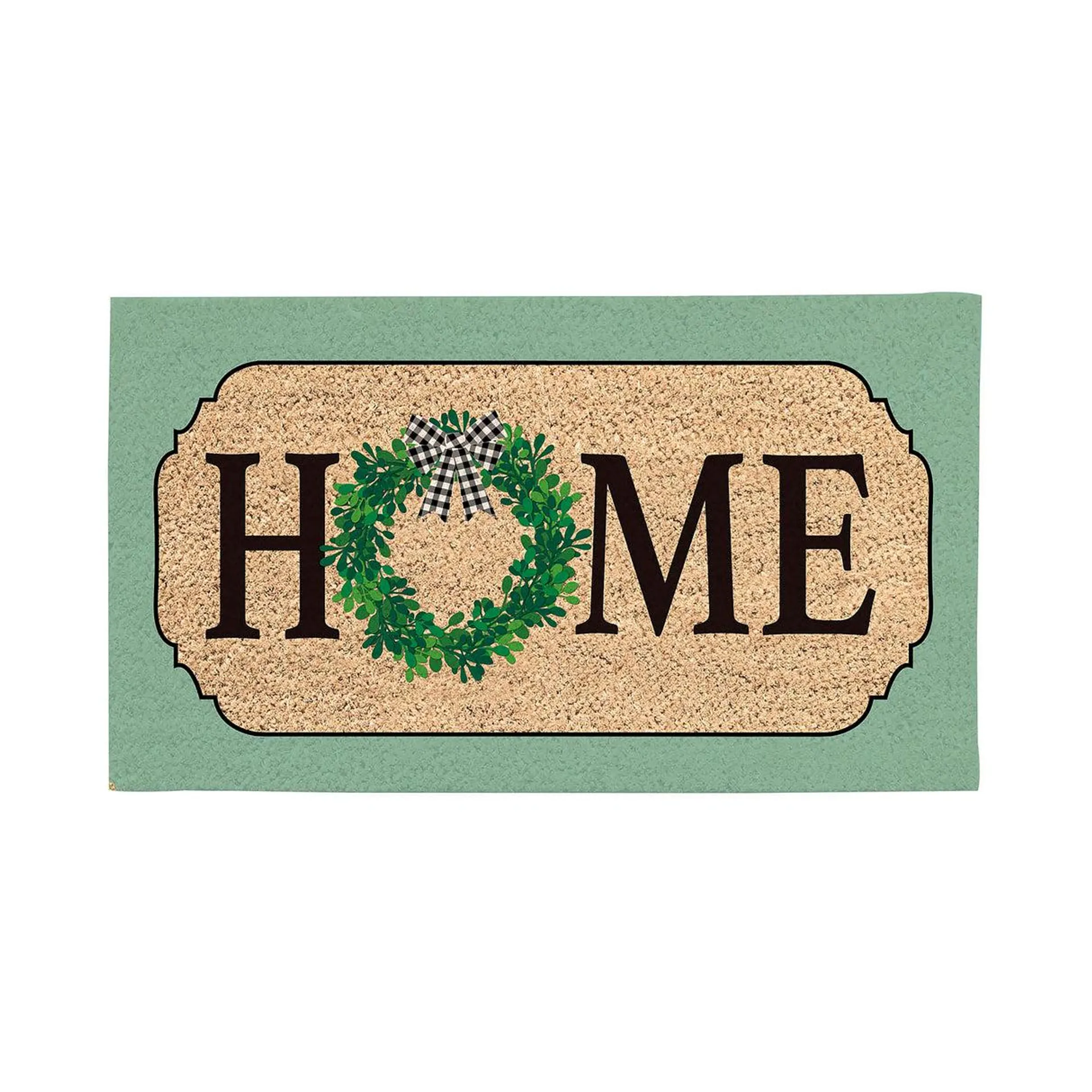 Farmhouse Home Wreath Coir Doormat