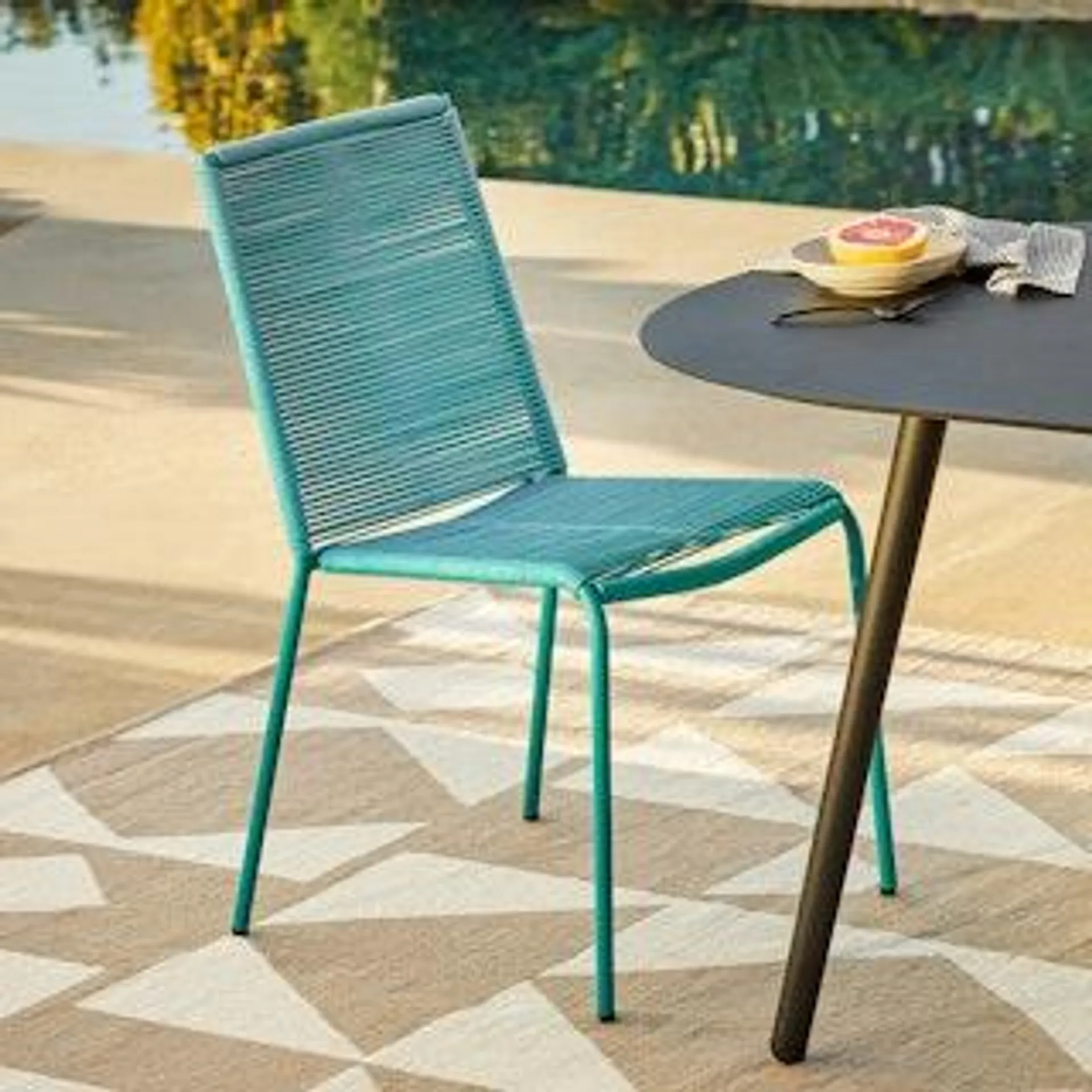 Zina Outdoor Dining Chair - Lago Aqua