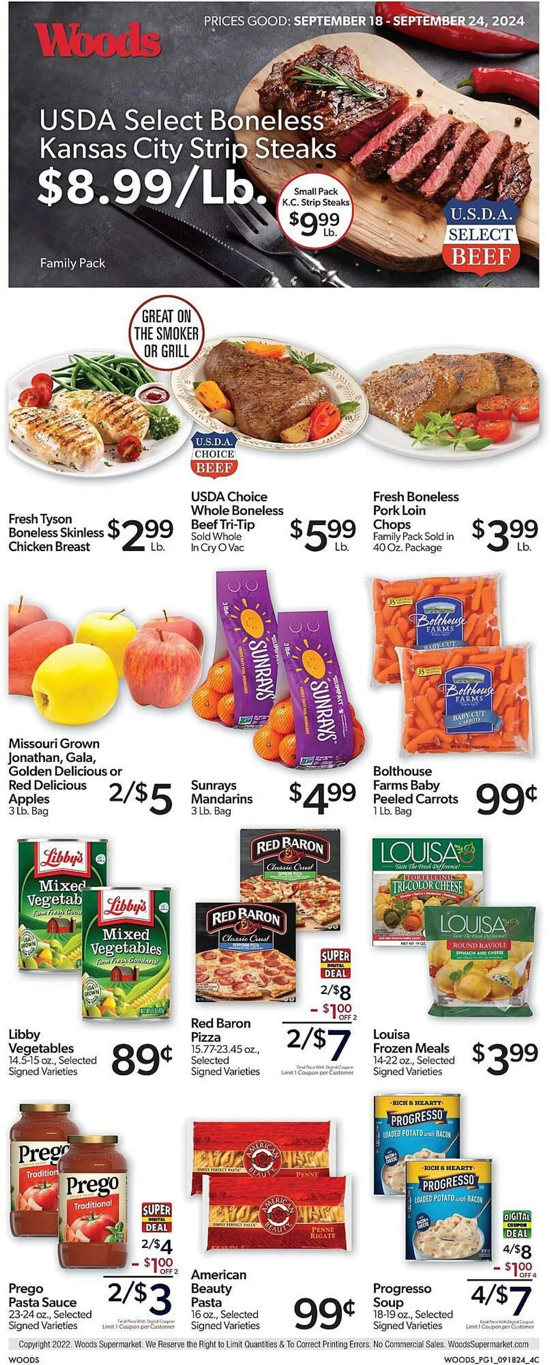 Woods Supermarket Weekly Ad - 1