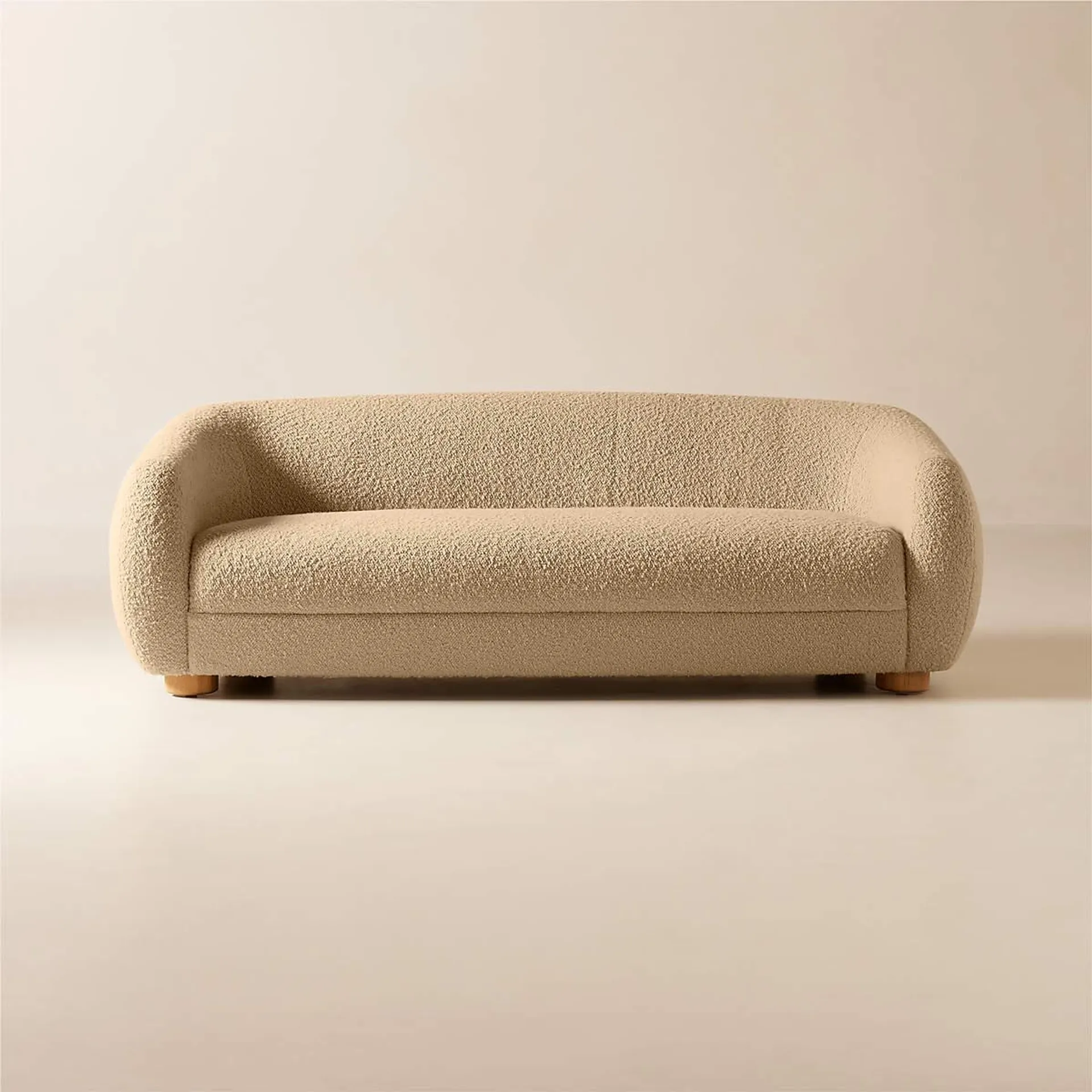 Laszlo 80" Camel Brown Boucle Loveseat by Ross Cassidy