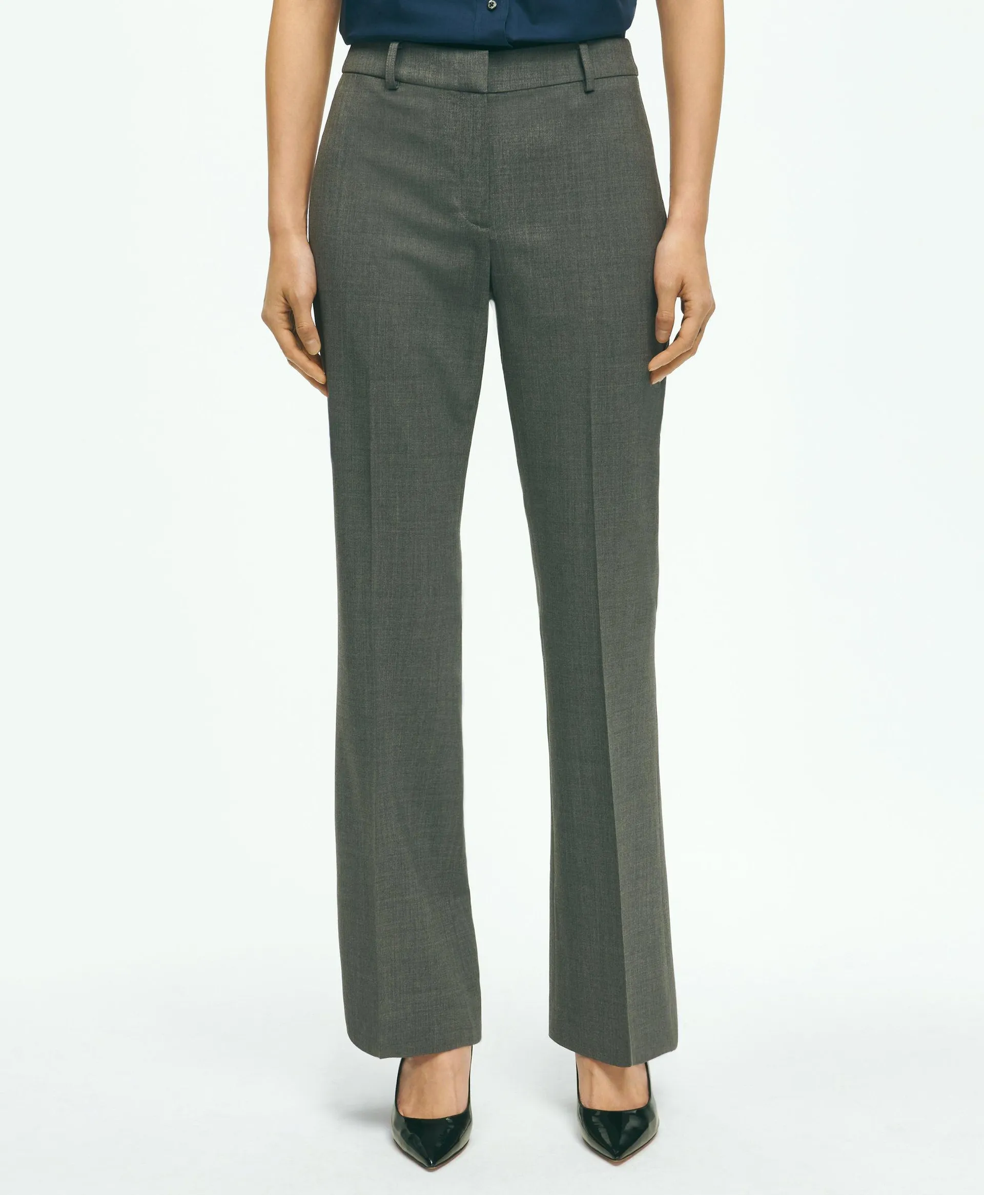 The Essential Brooks Brothers Stretch Wool Flare Leg Trousers