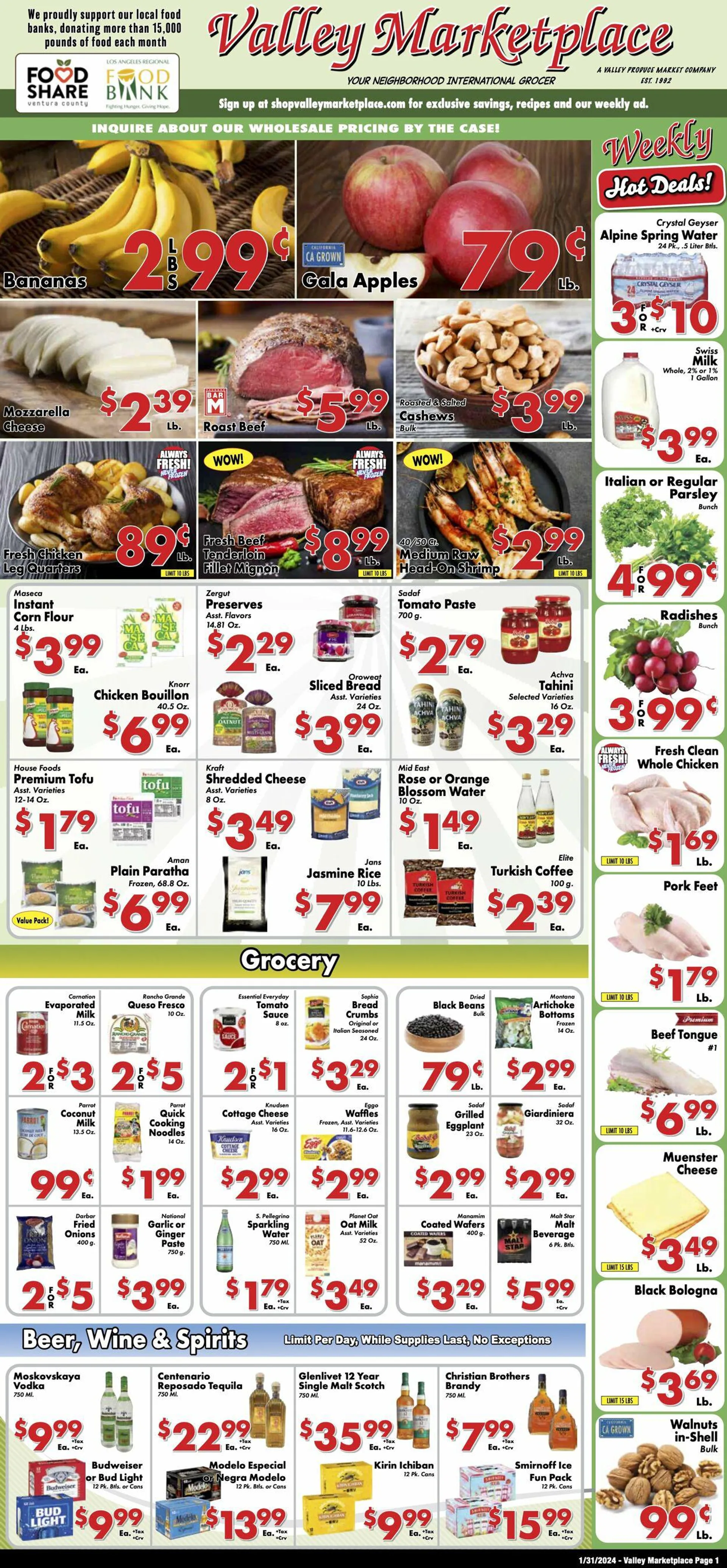 Weekly ad Valley Marketplace from January 31 to January 31 2024 - Page 1