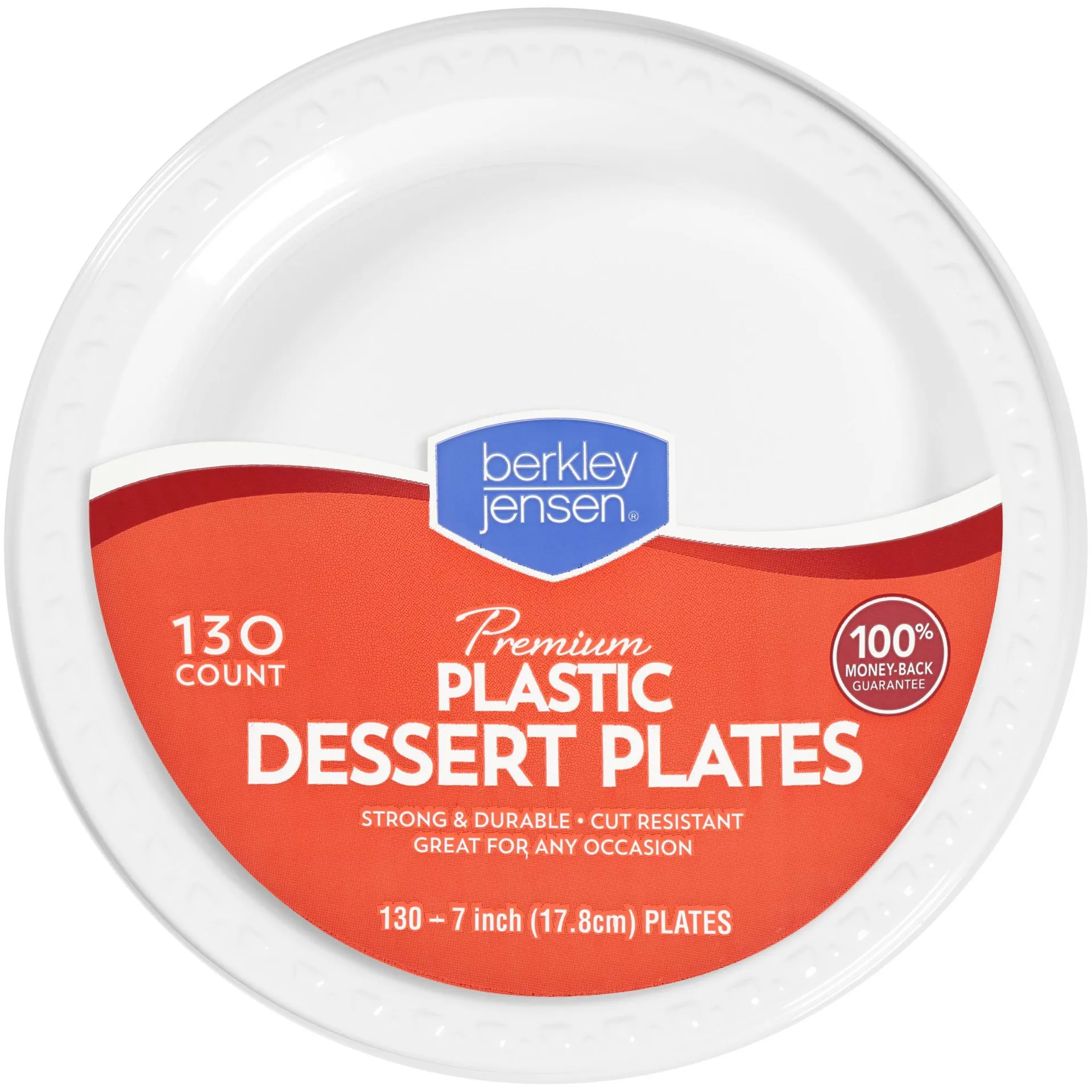 Berkley Jensen 7" White Plastic Dessert Plates, 130 ct