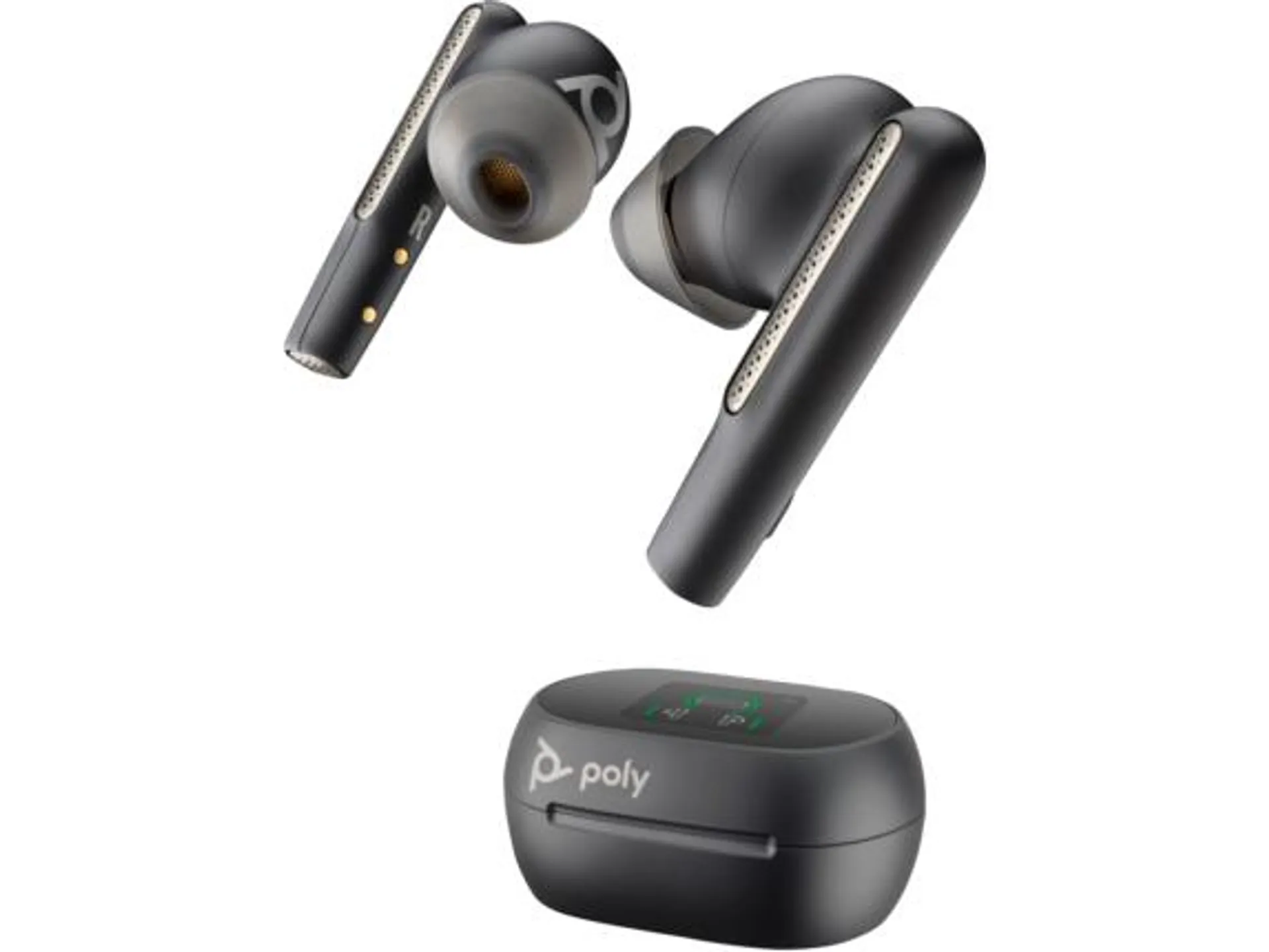 Poly Voyager Free 60+ UC Carbon Black Earbuds +BT700 USB-C Adapter +Touchscreen Charge Case