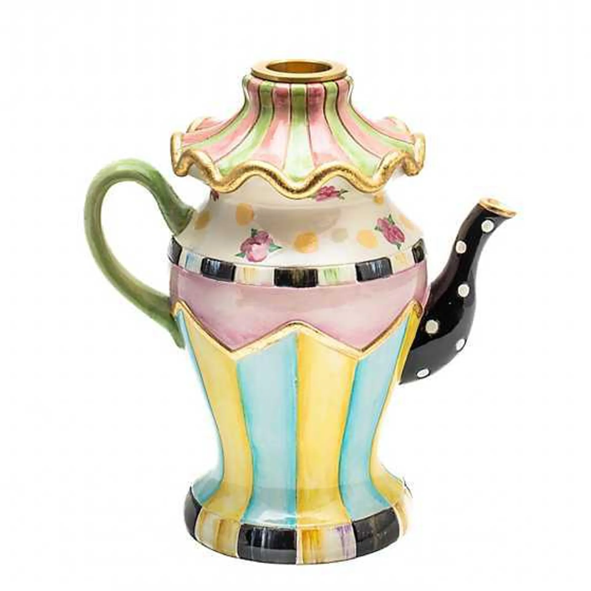 Rose Garden Teapot Candle Holder