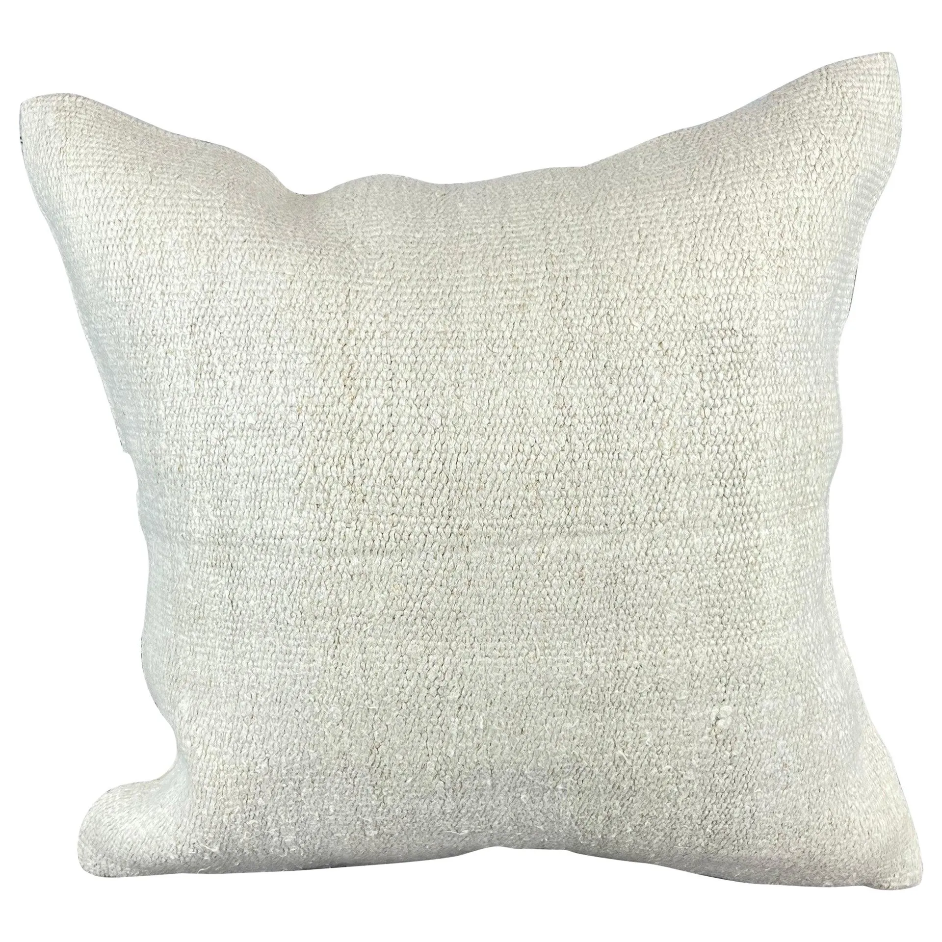 20 x 20 Hemp Turkish Cushion Natural Grayish White Pillow Cushion Cover #6563