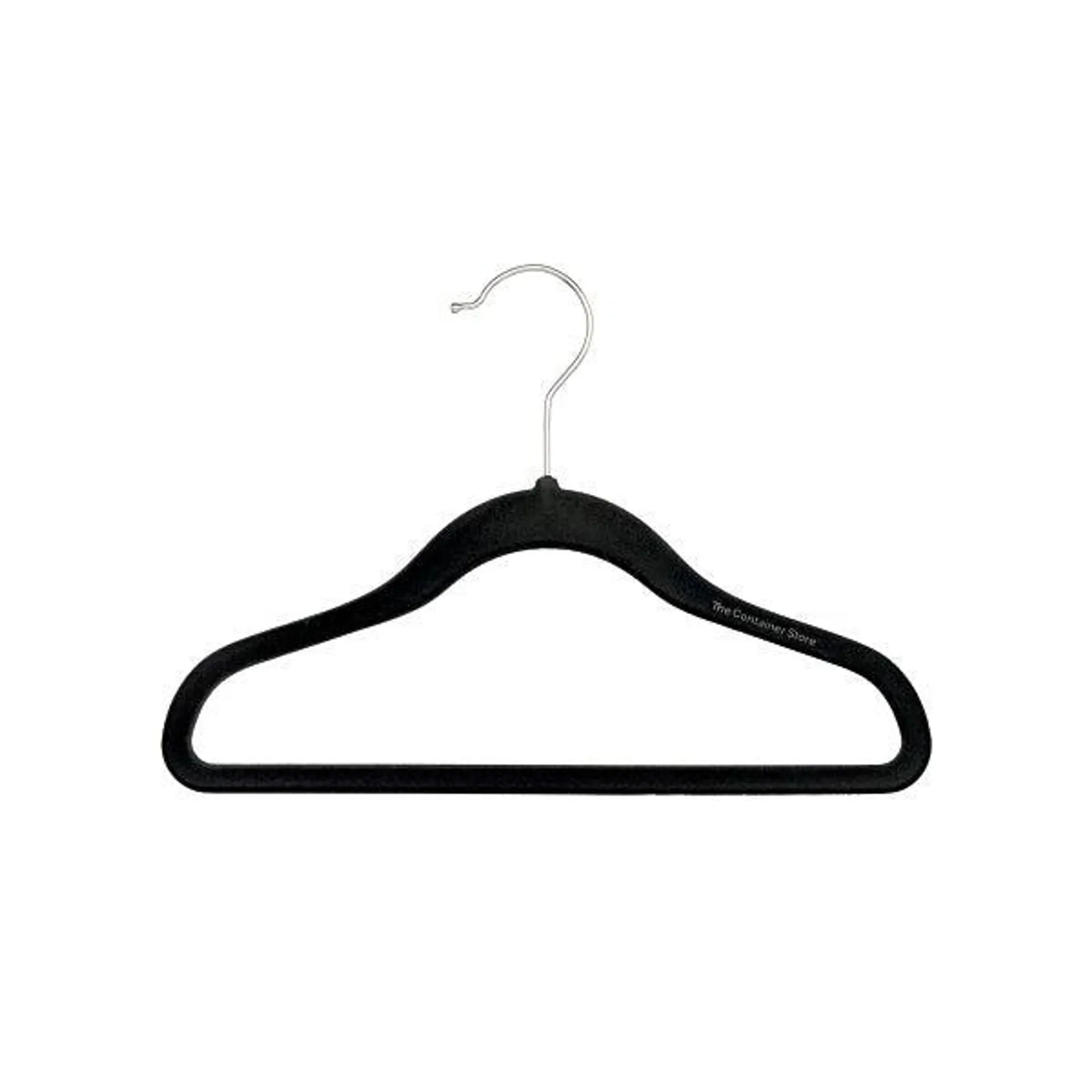 The Container Store Black Kid's Premium Non-Slip Velvet Hangers Case of 40
