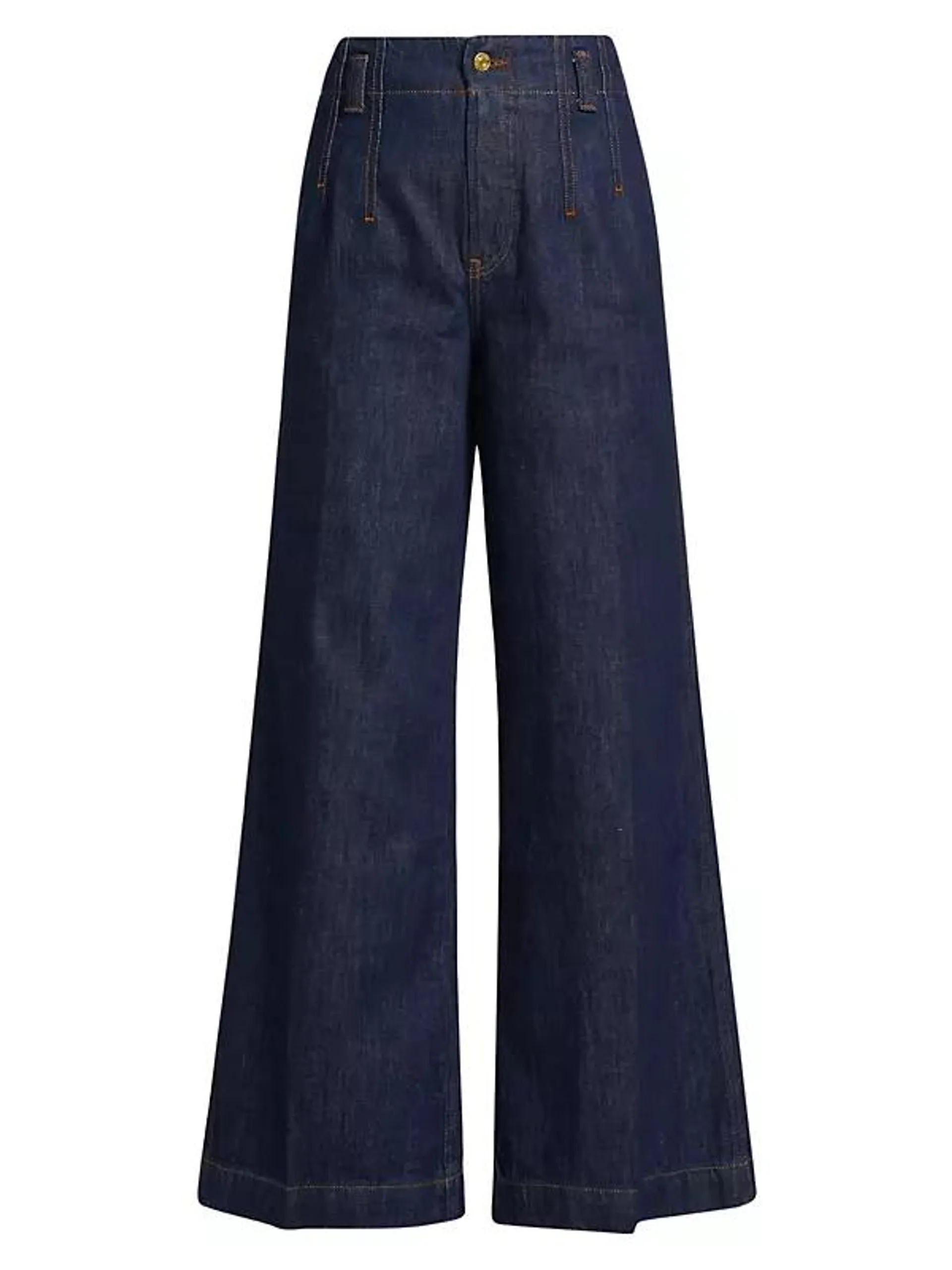 Darted Wide-Leg Jeans