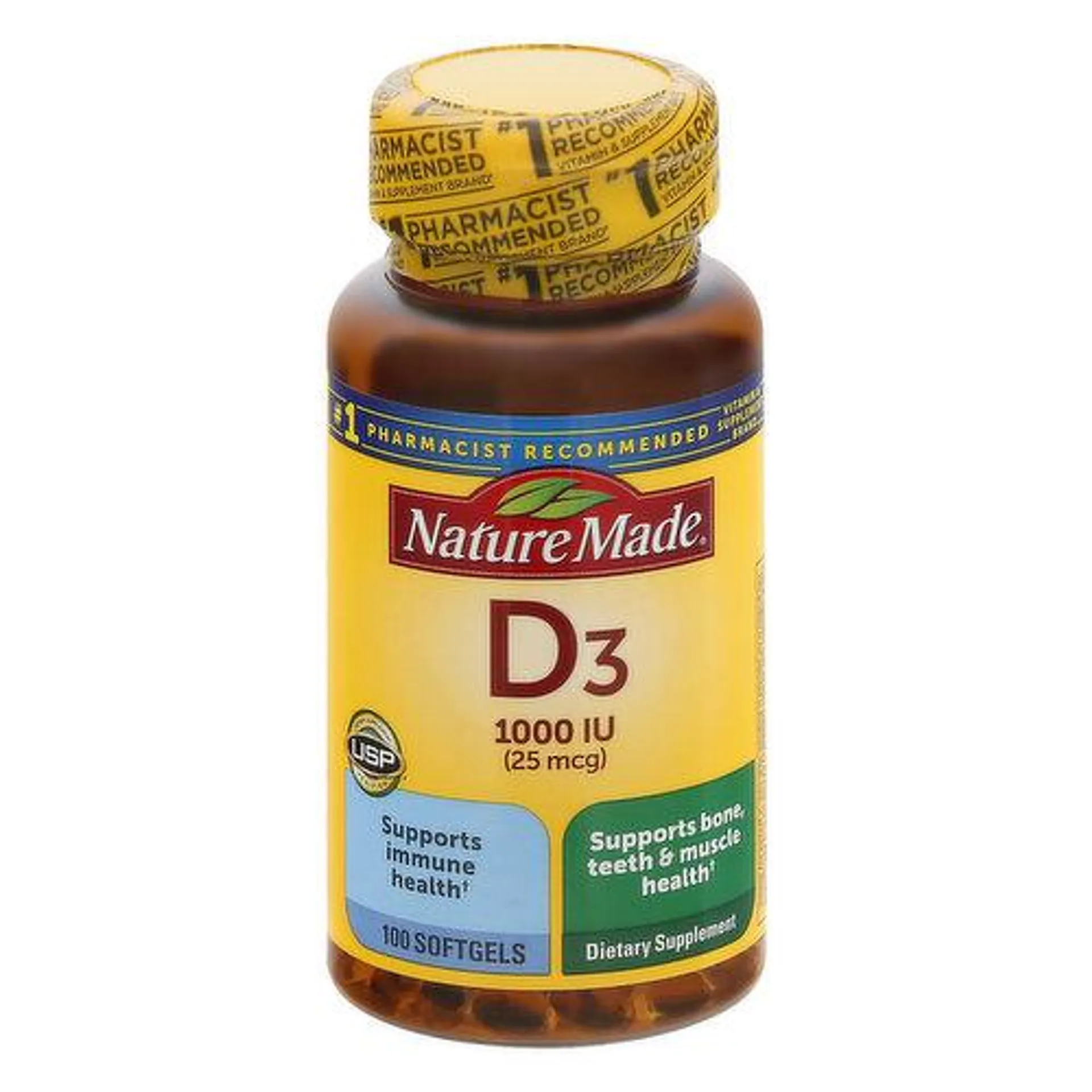 Nature Made Vitamin D3, Softgels, 100 Each