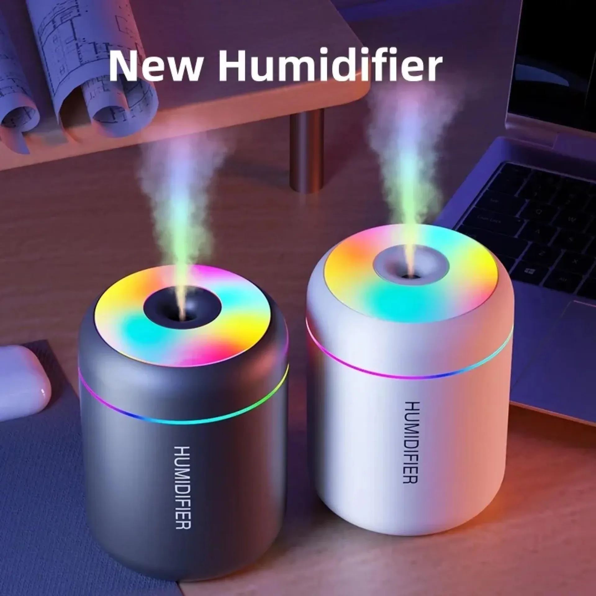 Minihumidificador de aire de 180 ml, difusor de aroma eléctrico USB, purificador de aceites esenciales, generador de niebla de aromaterapia, luces para el hogar, el dormitorio y el coche