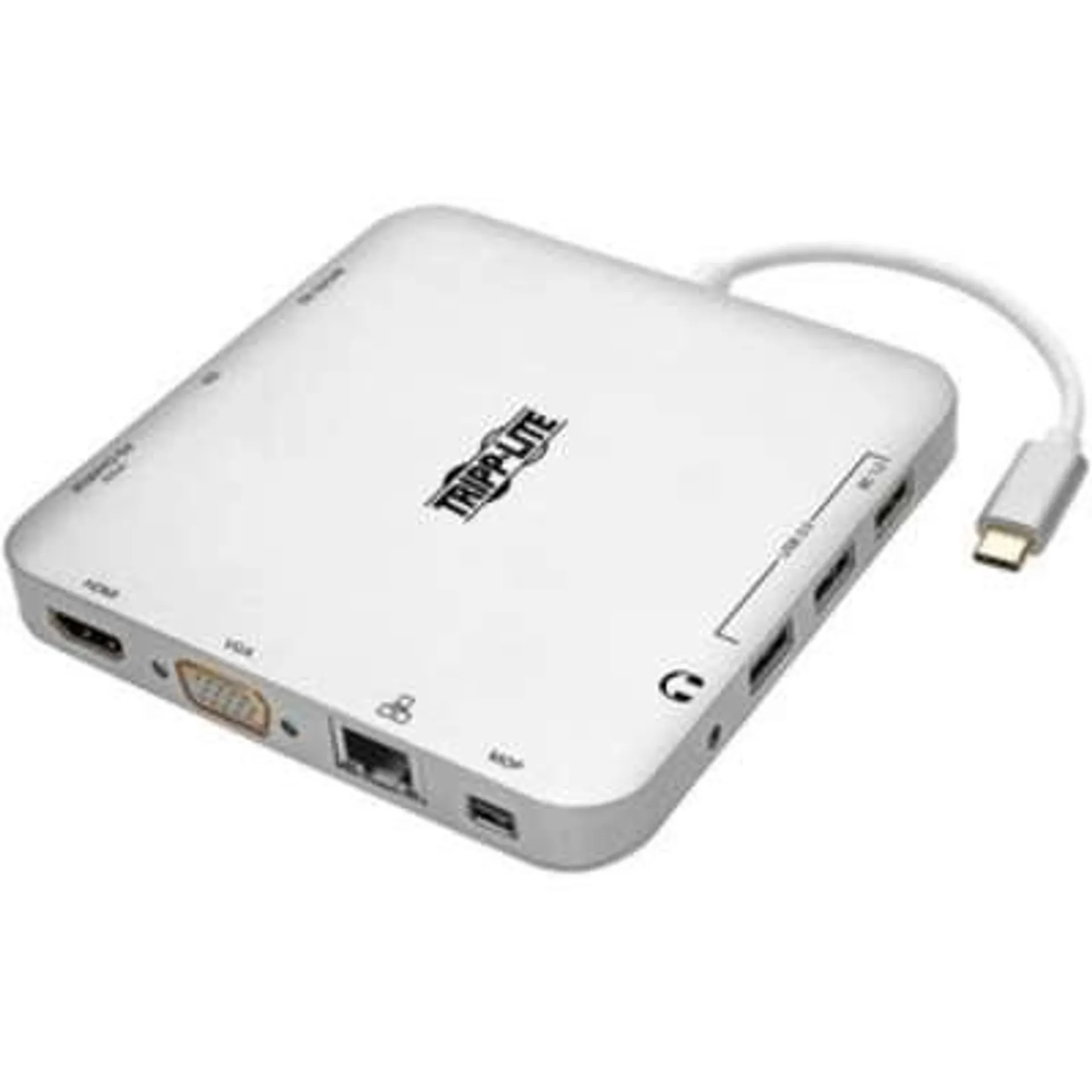 Tripp Lite USB C Docking Station with USB Hub mDP HDMI VGA GbE PD Charging 4K