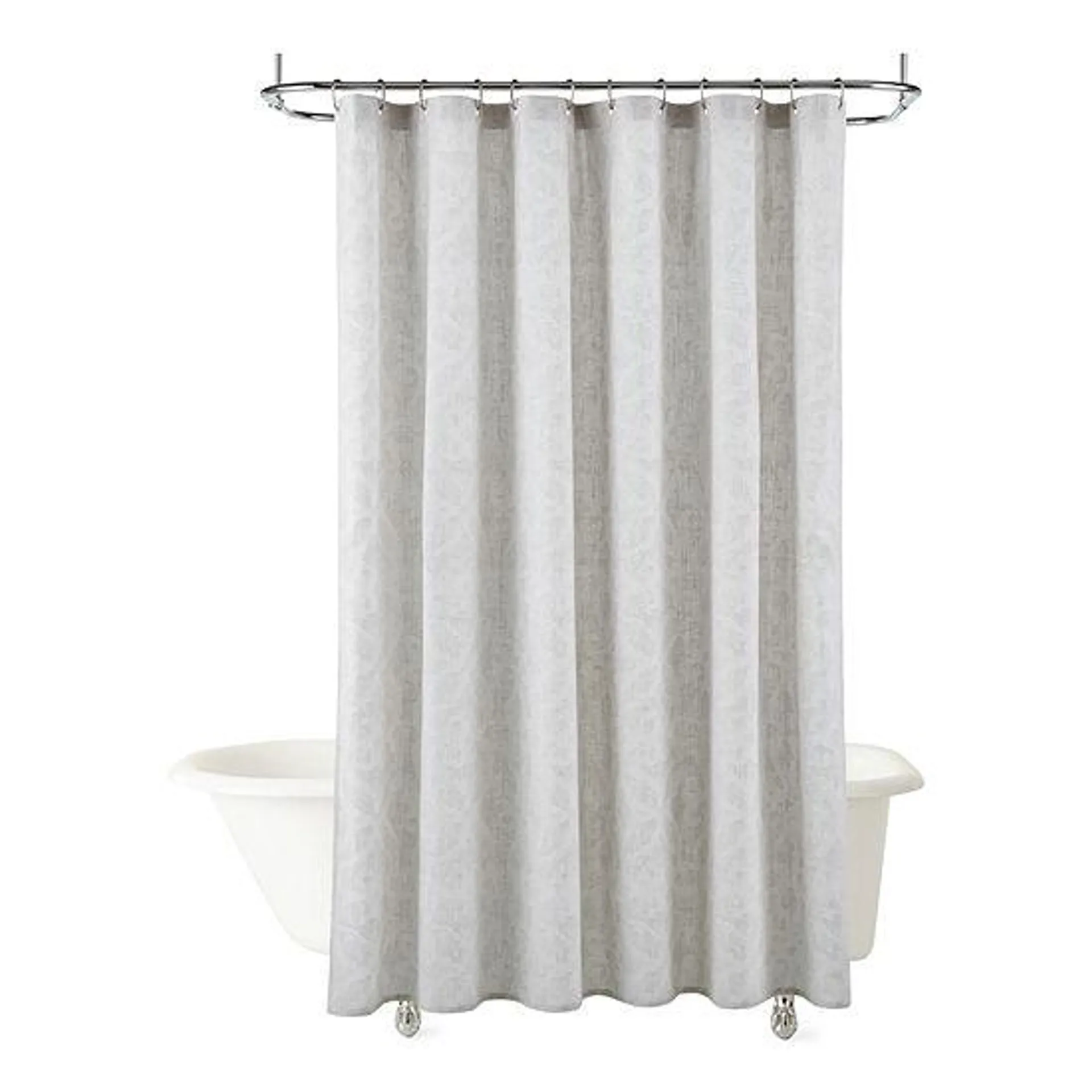 Fieldcrest Silver Gray Iron Scroll Shower Curtain