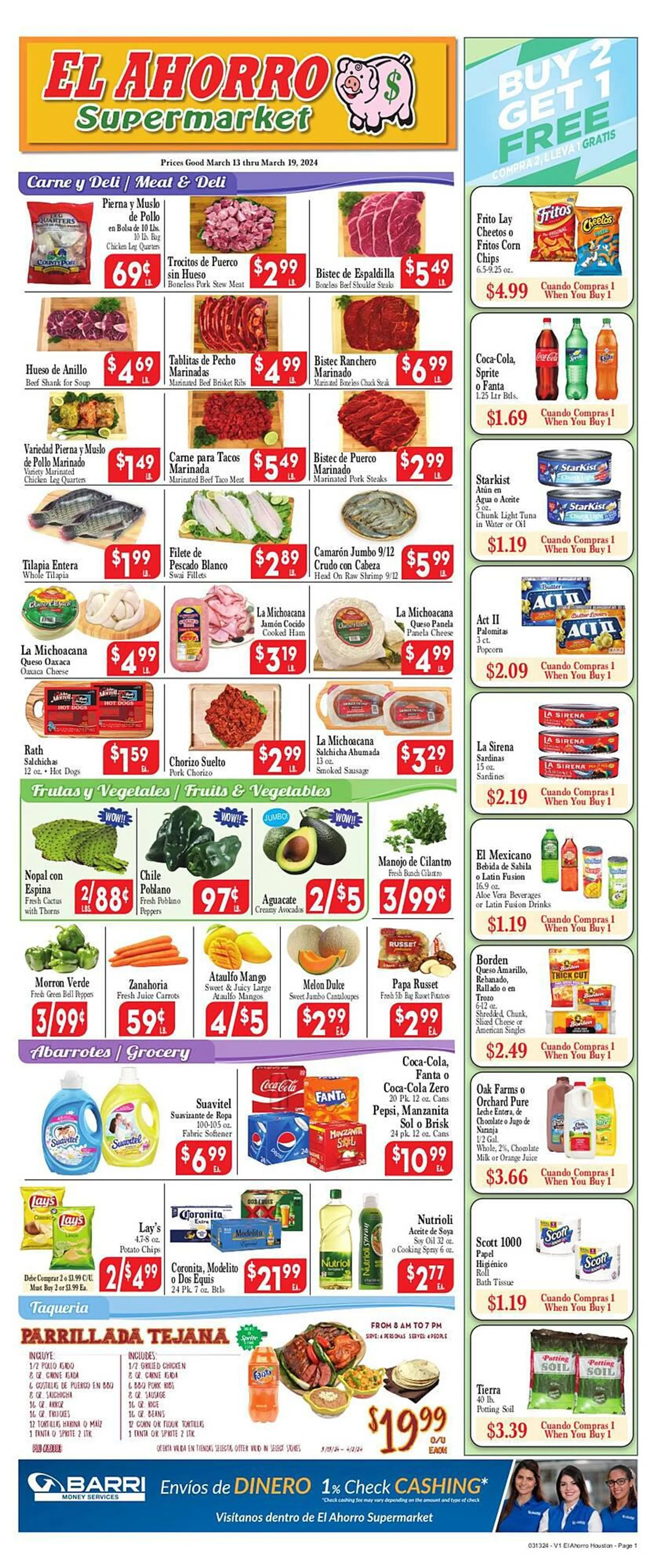 Weekly ad El Ahorro Weekly Ad from March 13 to March 19 2024 - Page 1