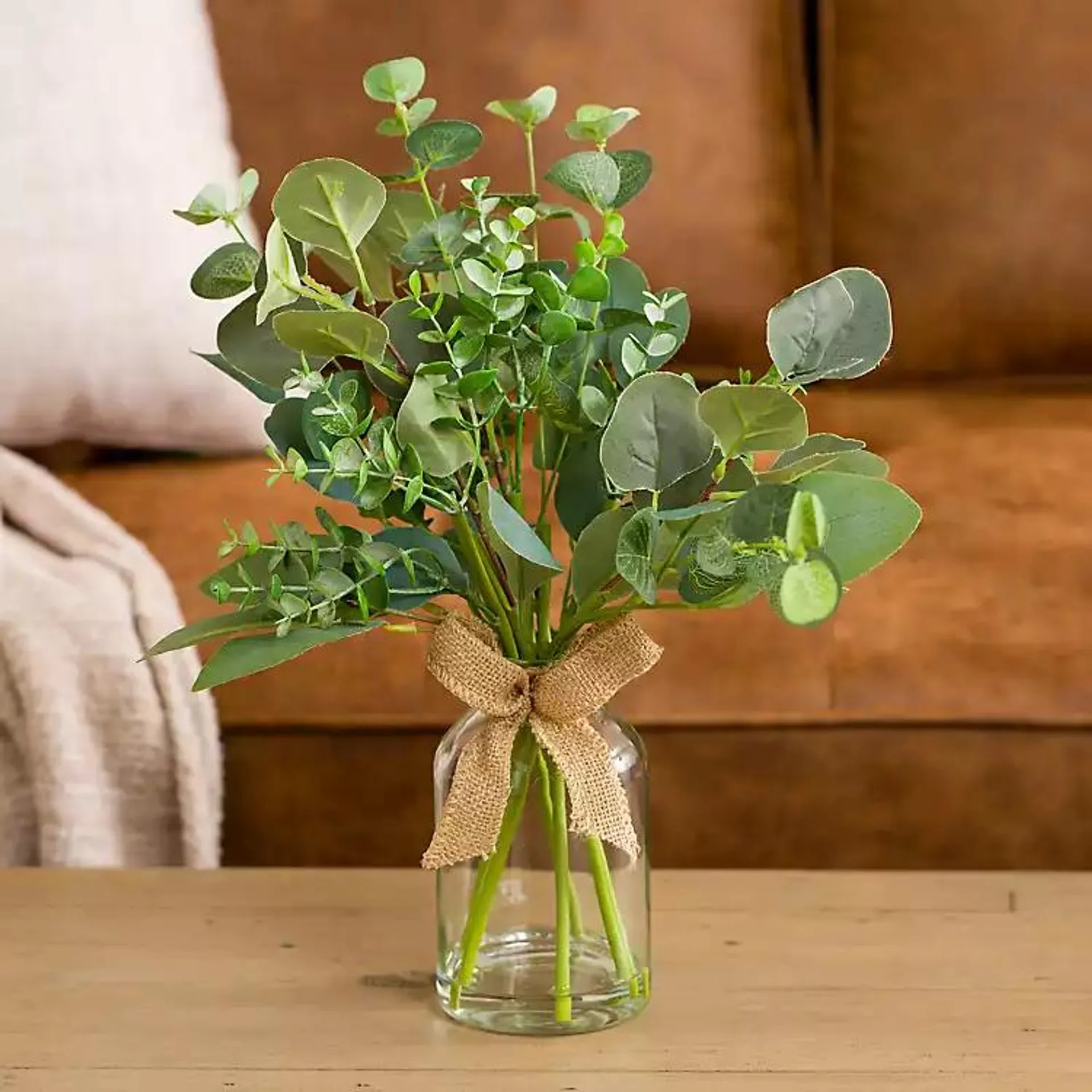 Eucalyptus Arrangement with Burlap Ribbon