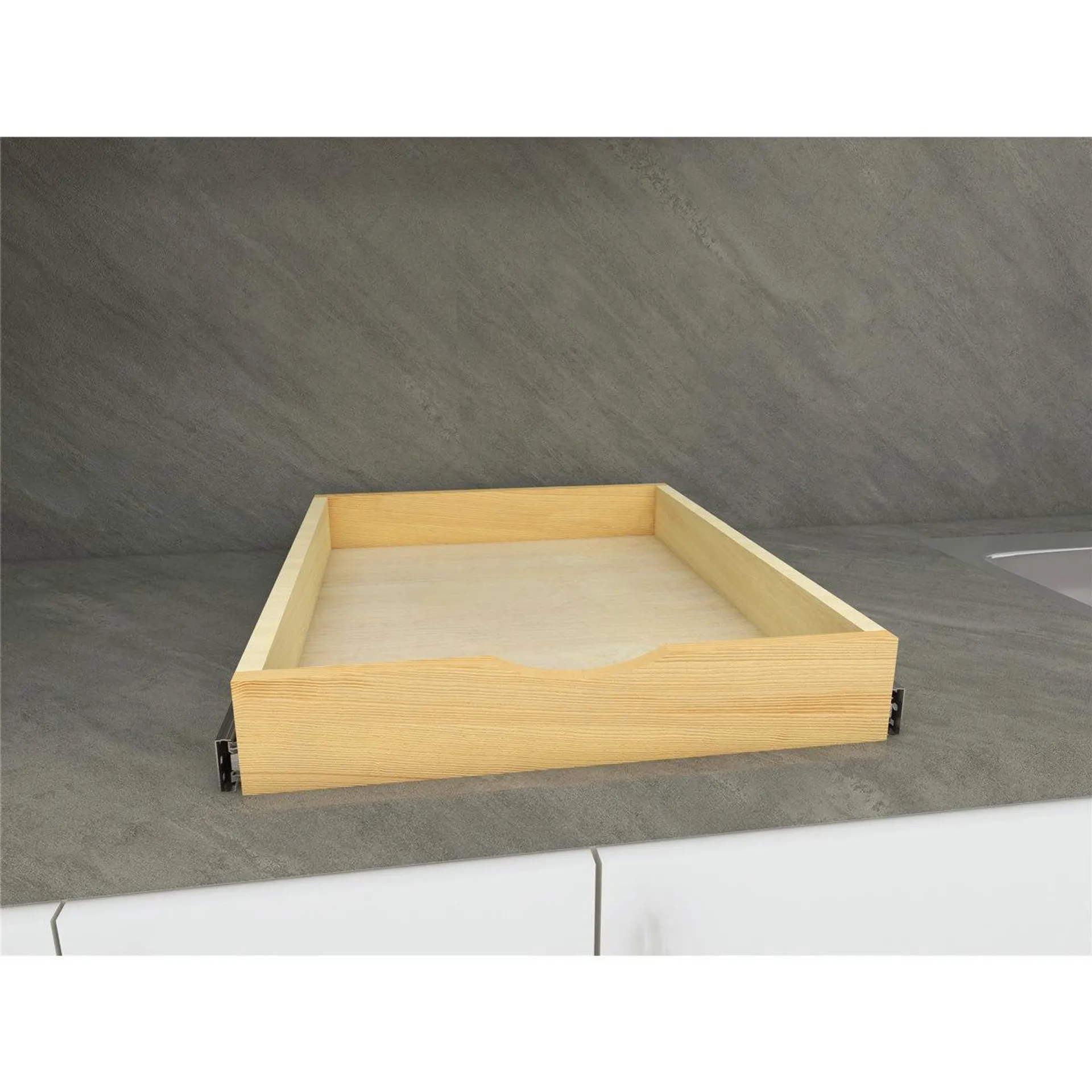 Daiona Solid Wood Pull-Out Drawer Box – 21" Deep Cabinet Organizer in Multiple Widths Out Tray with Brackets