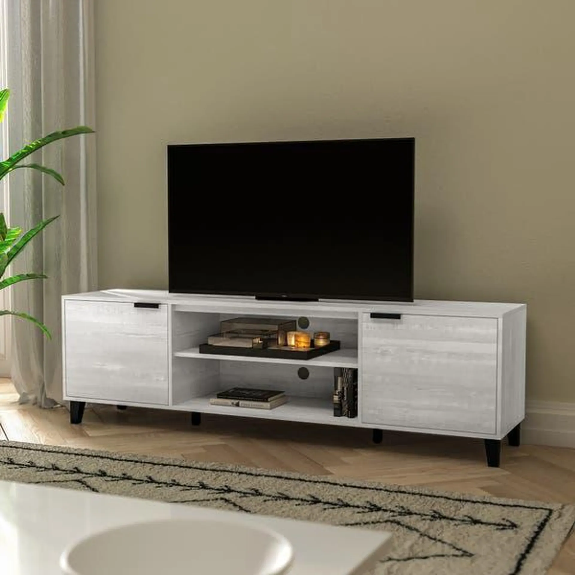 TV Stand for up to 70" TV's with Adjustable Shelves and Closed Storage