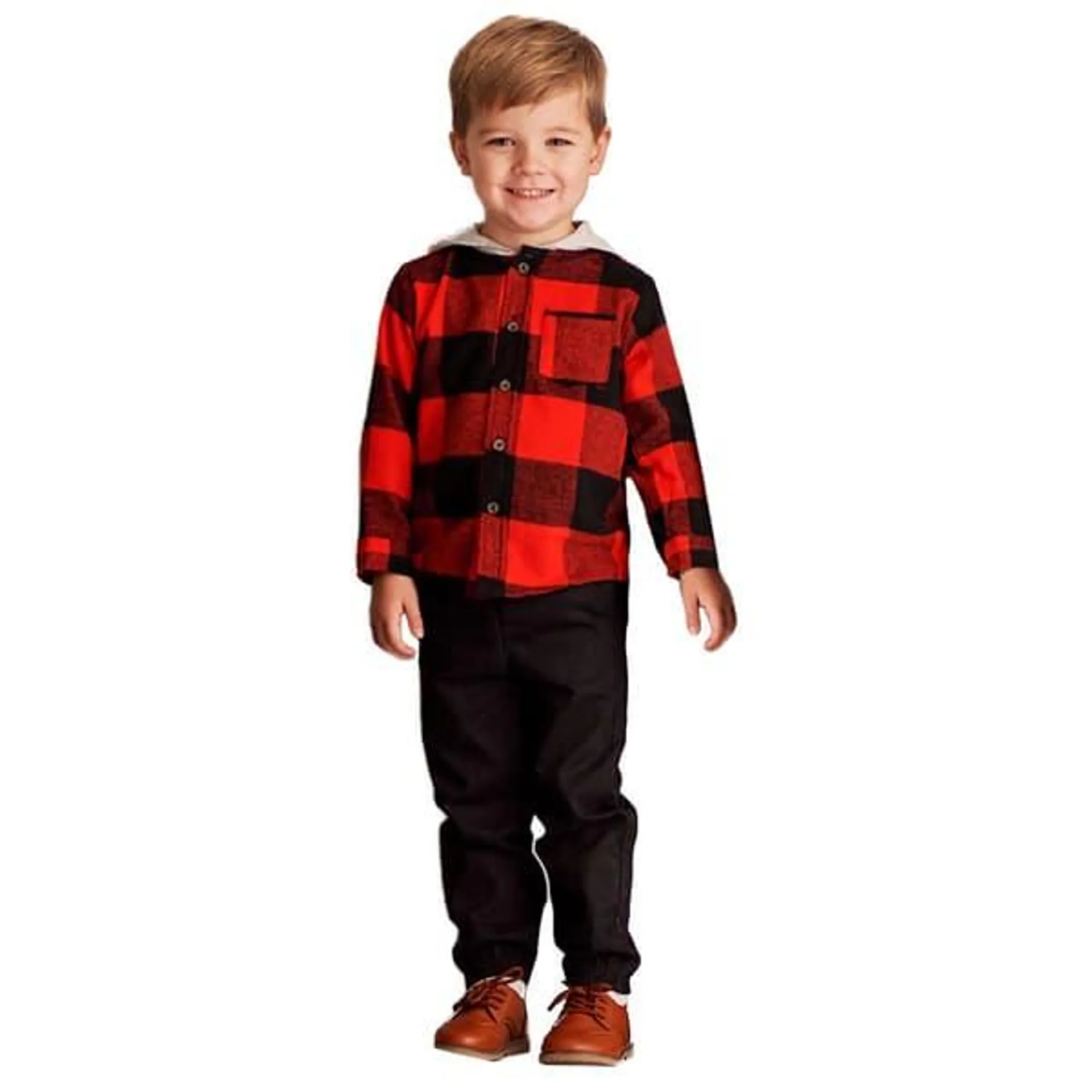 Toddler Boy Little Rebels® Hooded Plaid Top & Pants Set