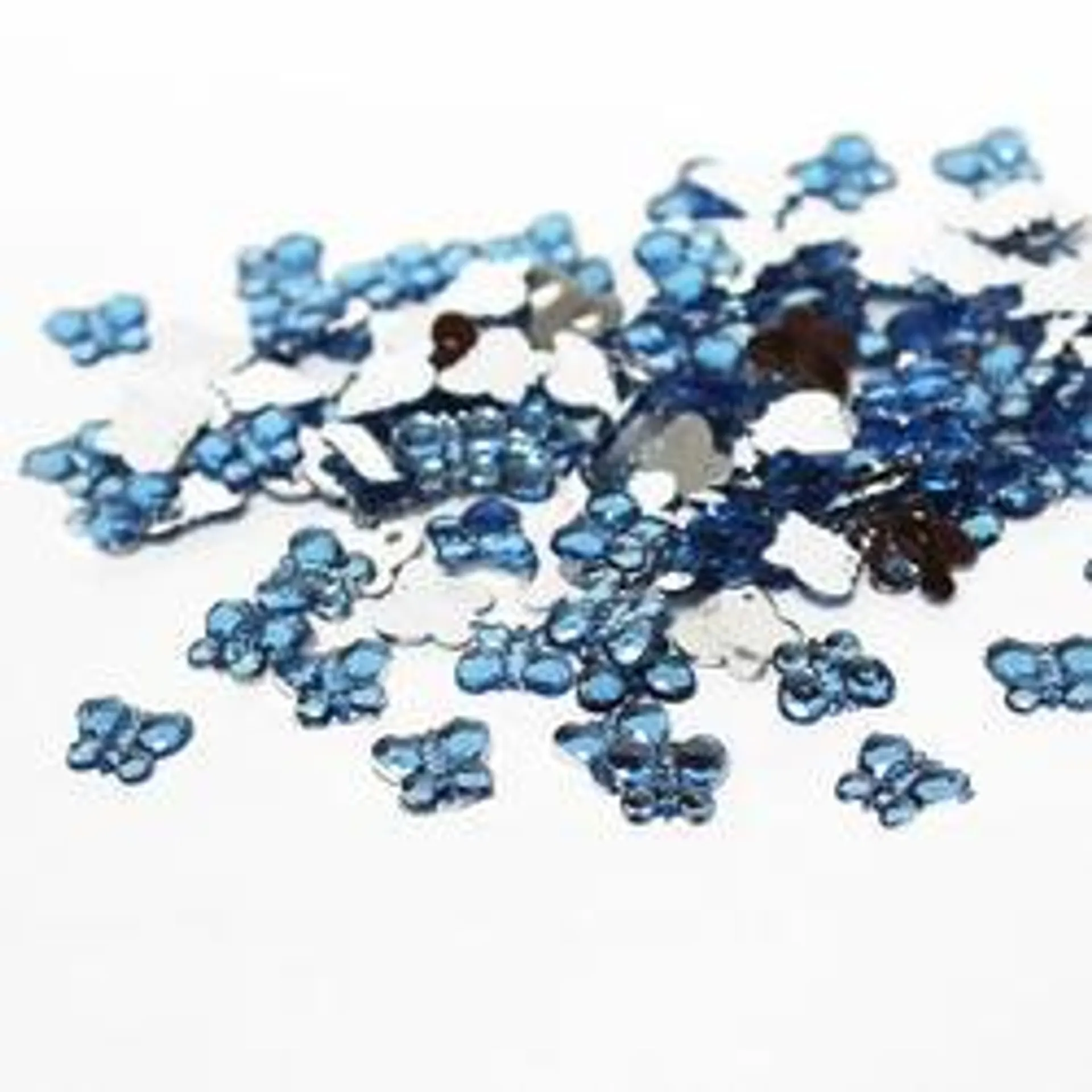 Blue Flat Back Butterfly Rhinestones (Package of 120 pieces)