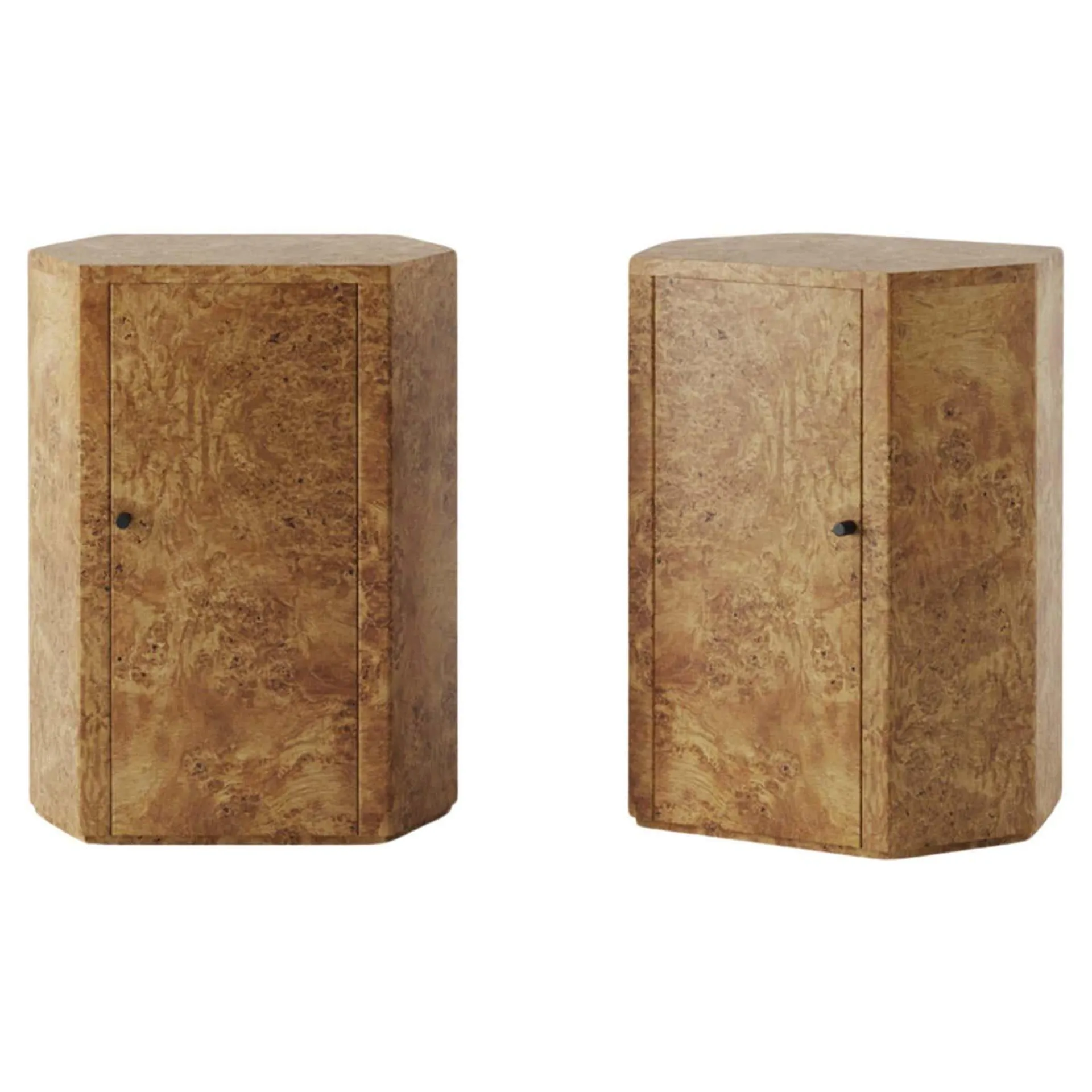 Pair of Park Night Stands in Poplar Burl by Yaniv Chen for Lemon