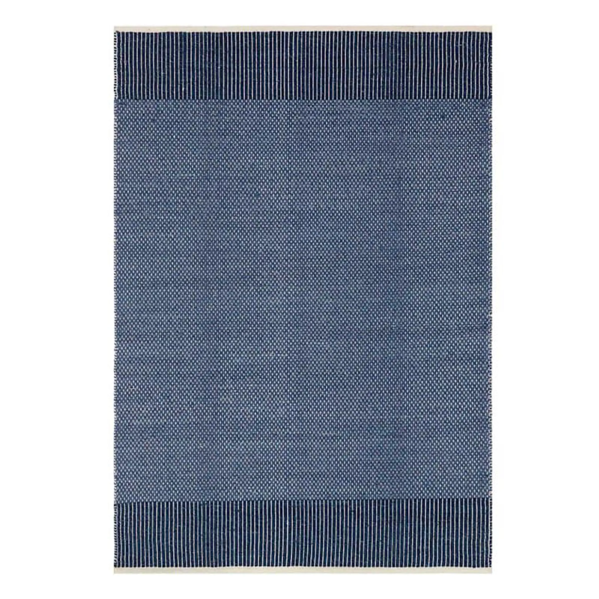 (B623) Amena Dark Sapphire Wool & Cotton Blend Area Rug, 8x10