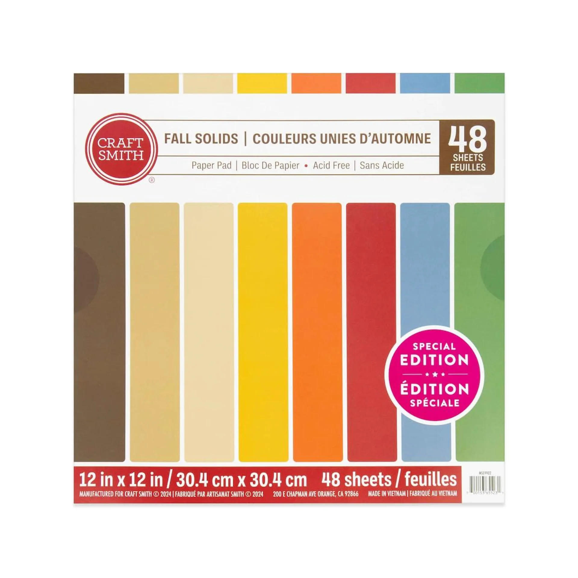 Craft Smith 12" x 12" Fall Solids Paper Pad