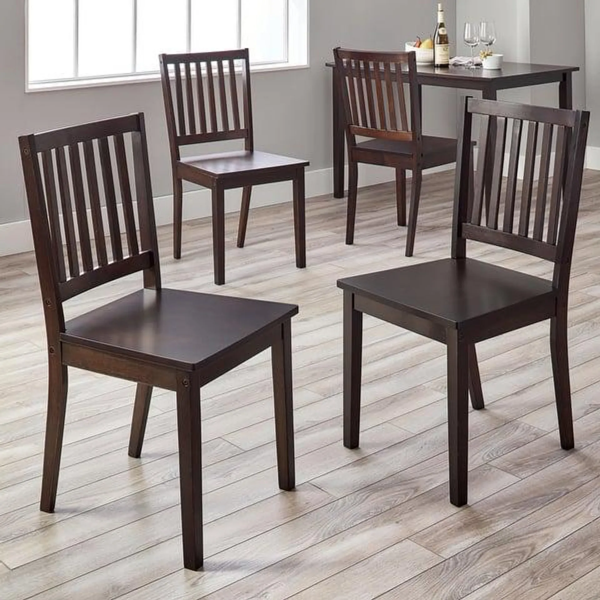 Simple Living Solid Wood Slat Back Dining Chairs (Set of 4)