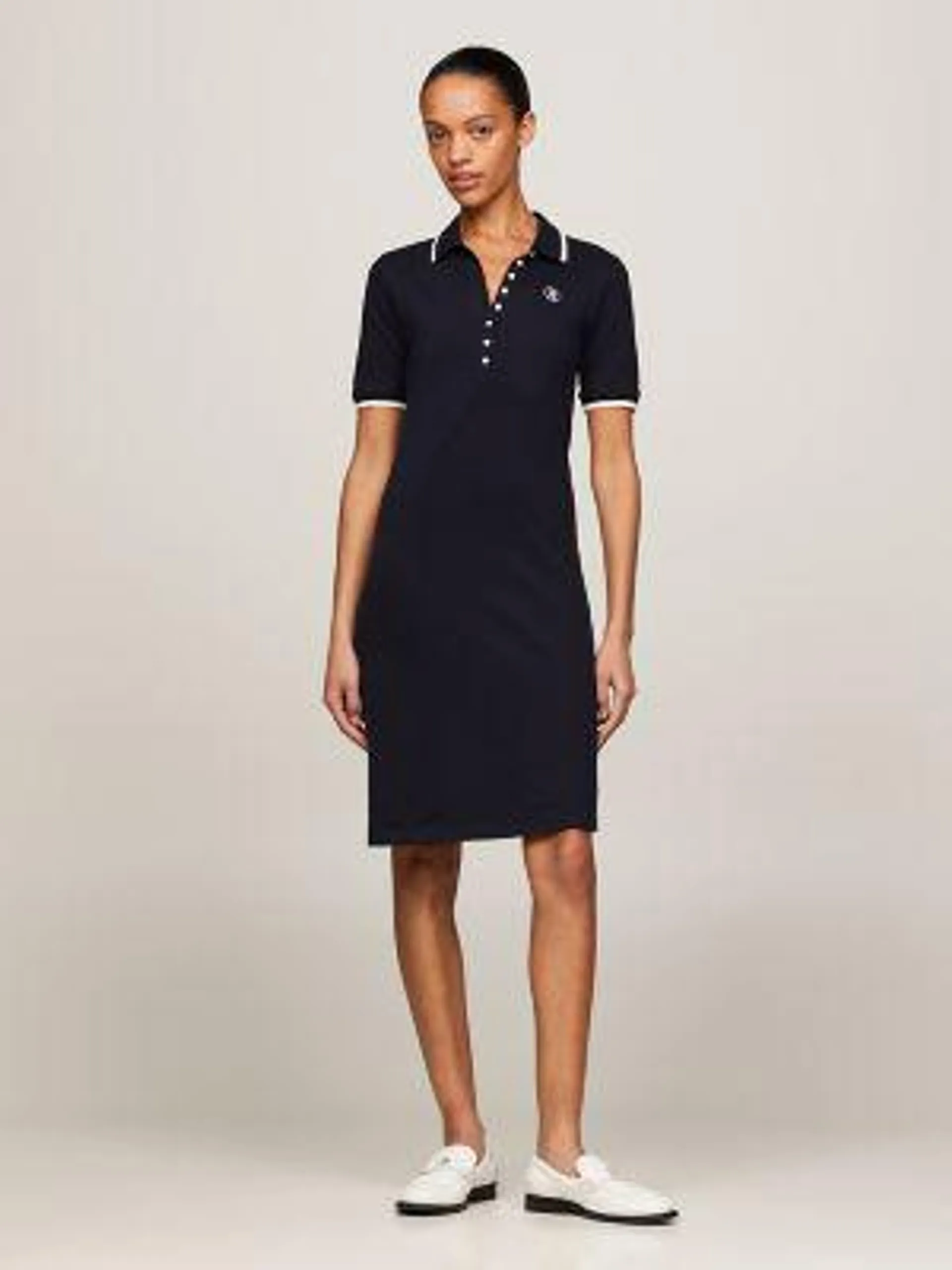 Slim Fit Tipped Polo Dress