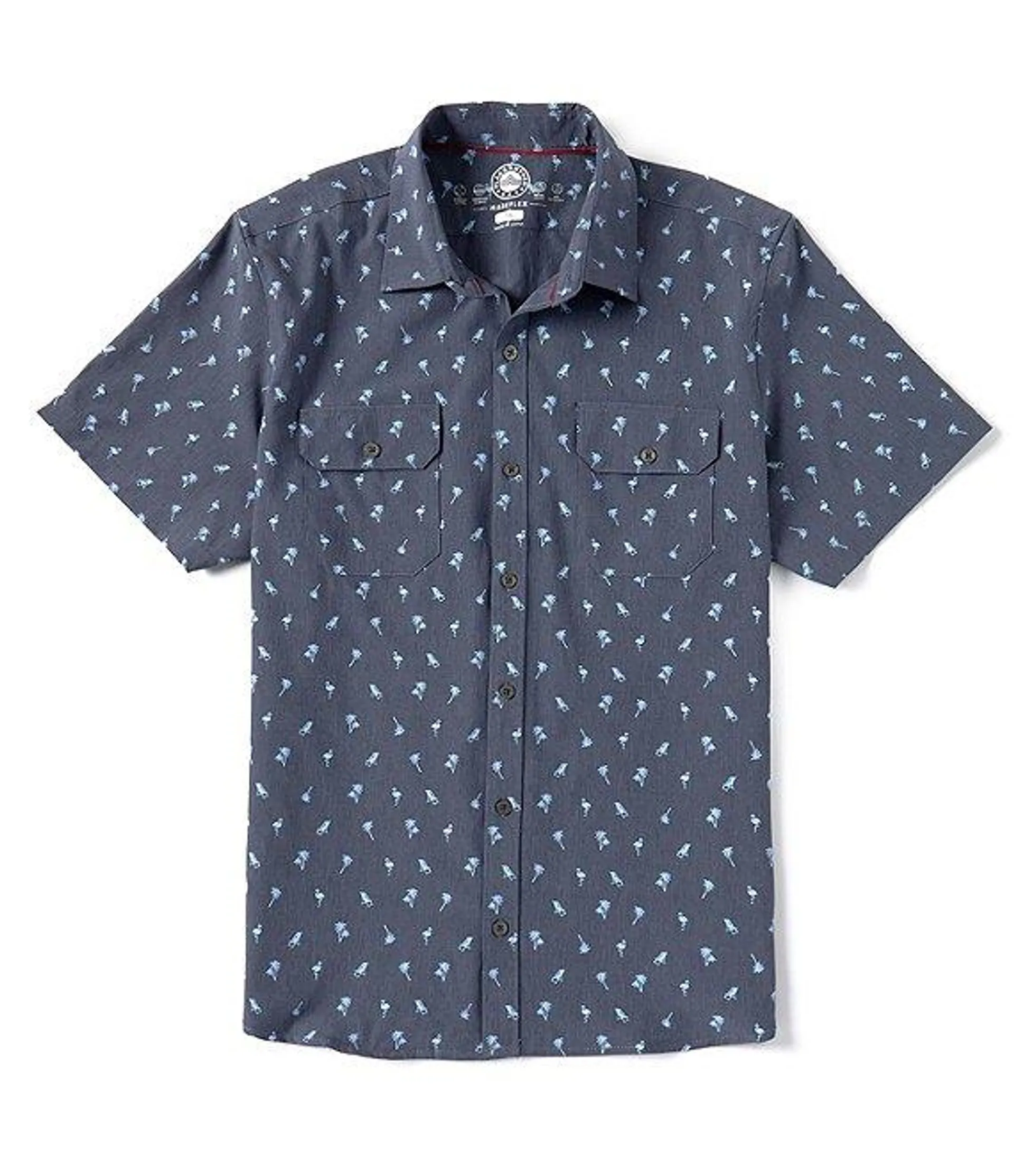 Tuscaloosa Flamingo-Print Short-Sleeve MadeFlex Performance Shirt