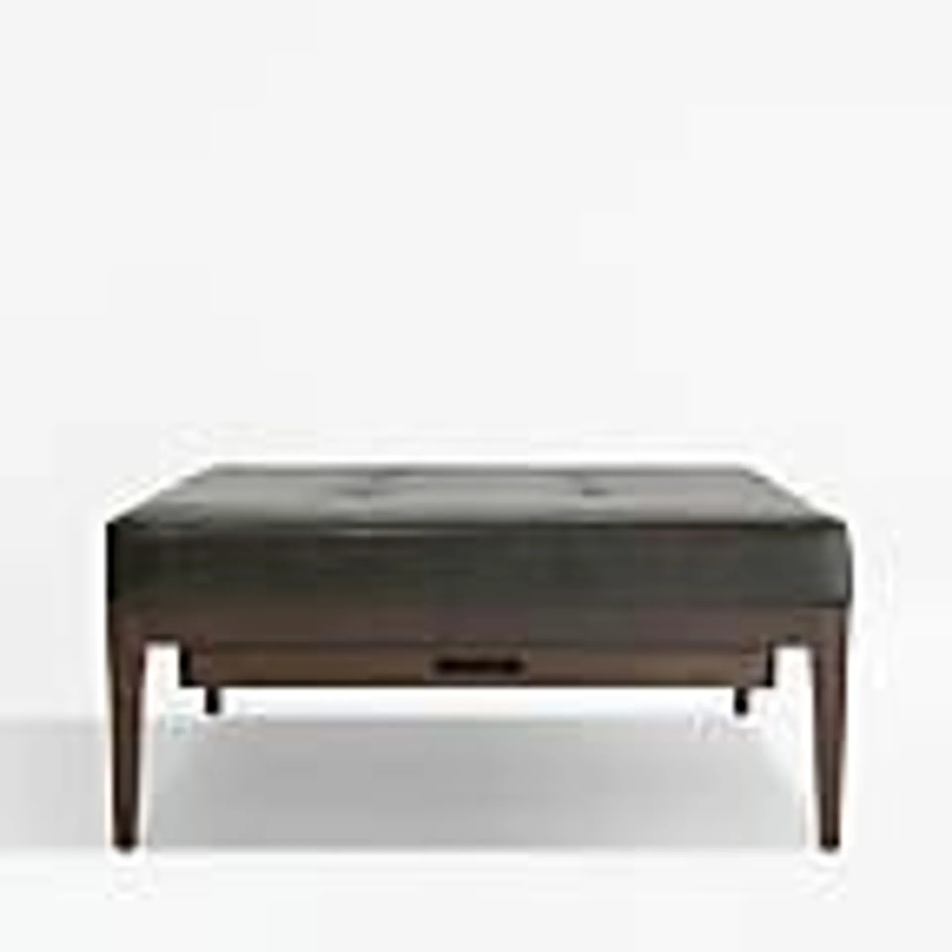 Nash Leather Tufted Square Ottoman with Tray