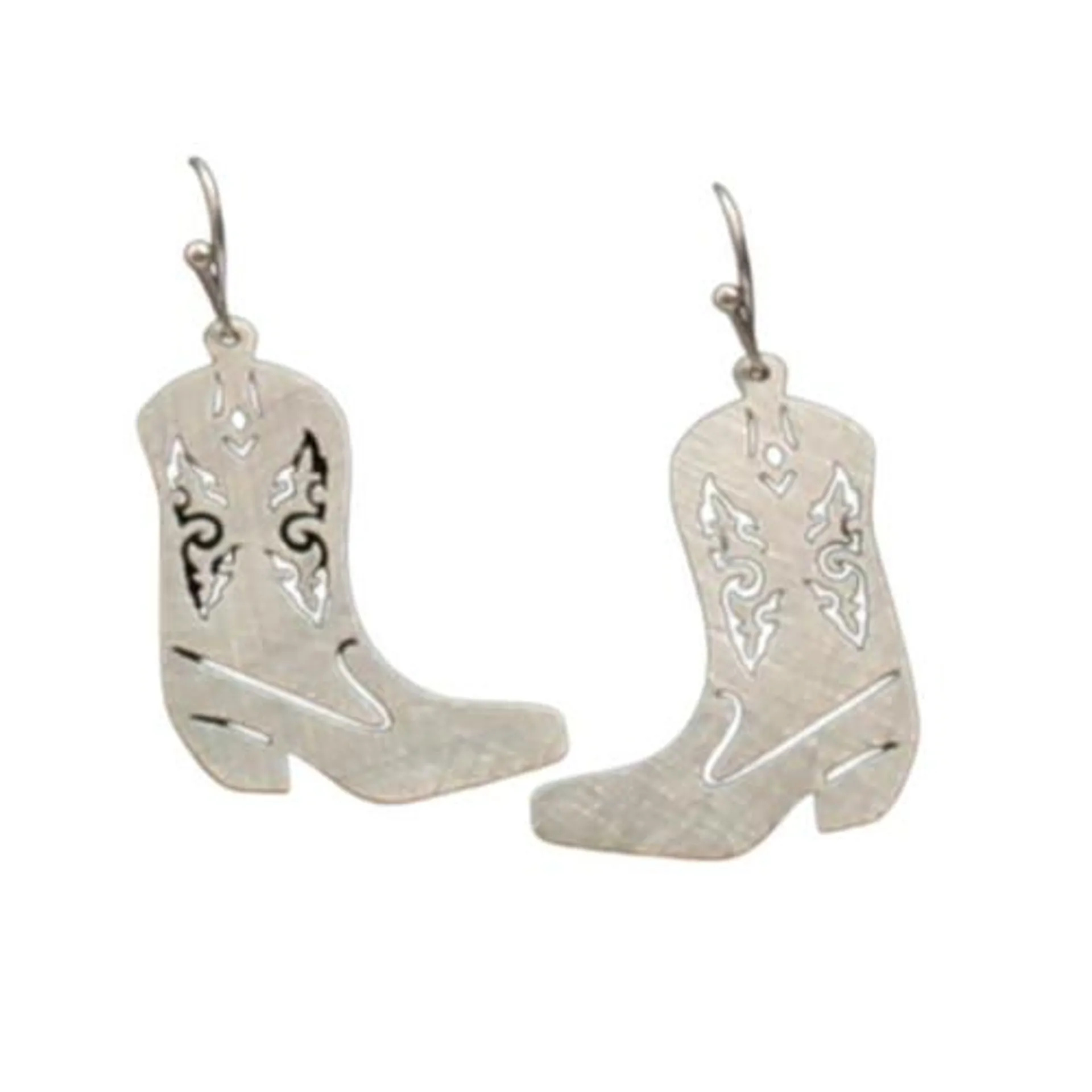 Silver Strike Lightweight Cowboy Boot Design Earrings