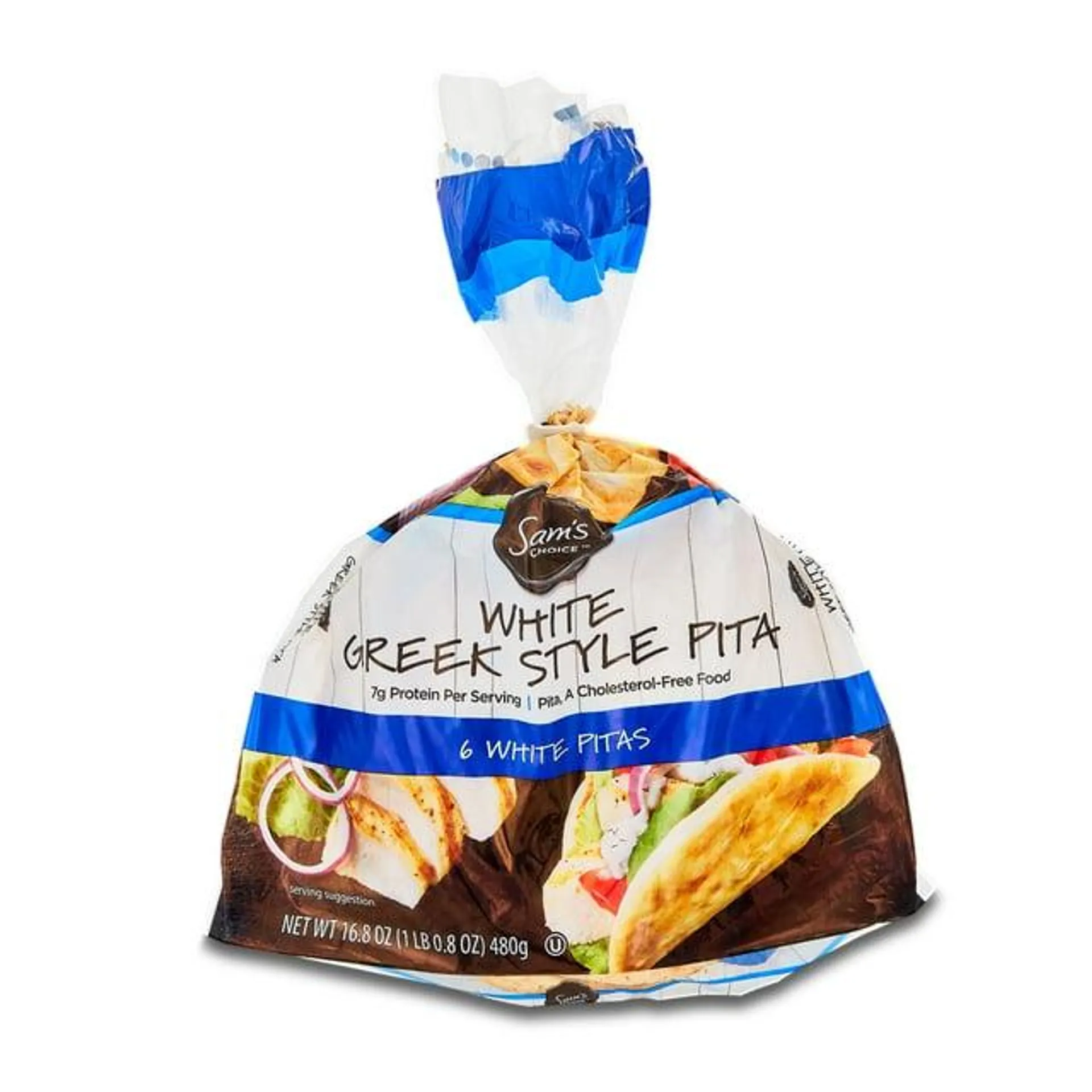 Sam's Choice White Greek Style Pita, 16.8 oz, 6 Count