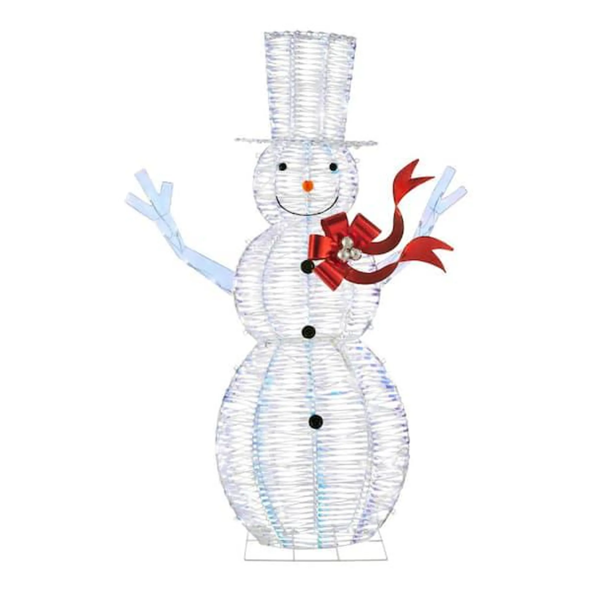 6 ft. Iridescent Ribbon Snowman Holiday Yard Decoration