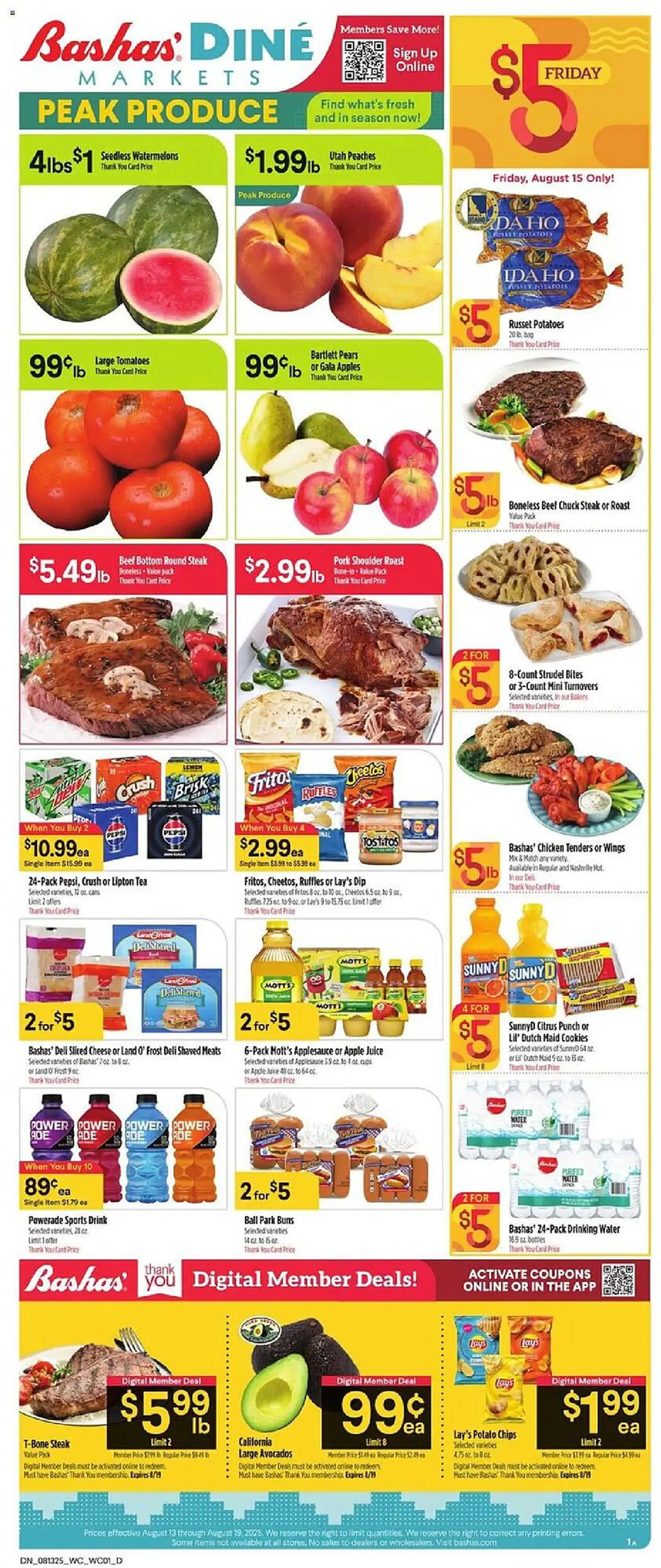 Weekly ad Bashas' Weekly Ad from August 13 to August 20 2025 - Page 1
