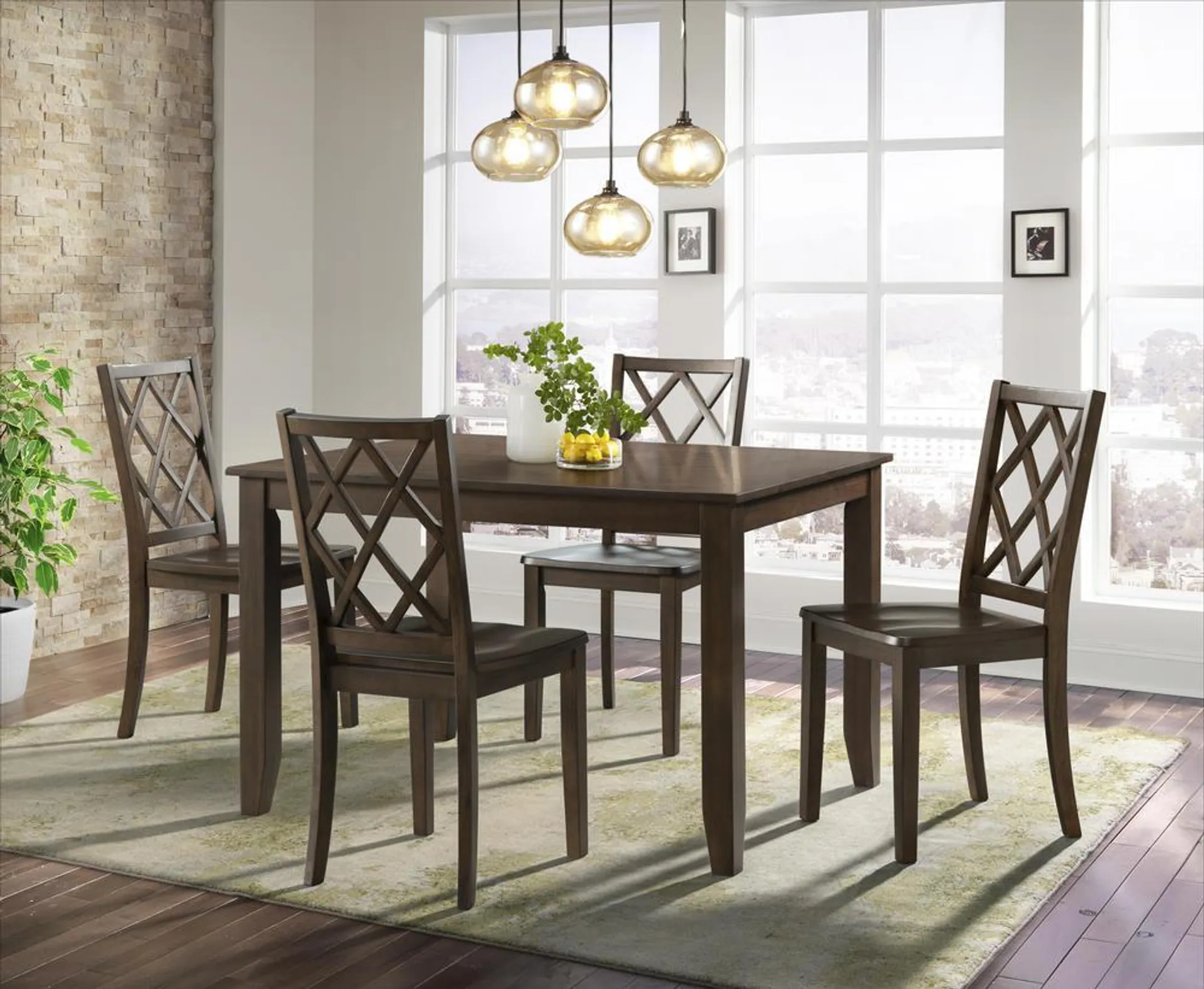 Harbor Brown 5-Piece Dining Set