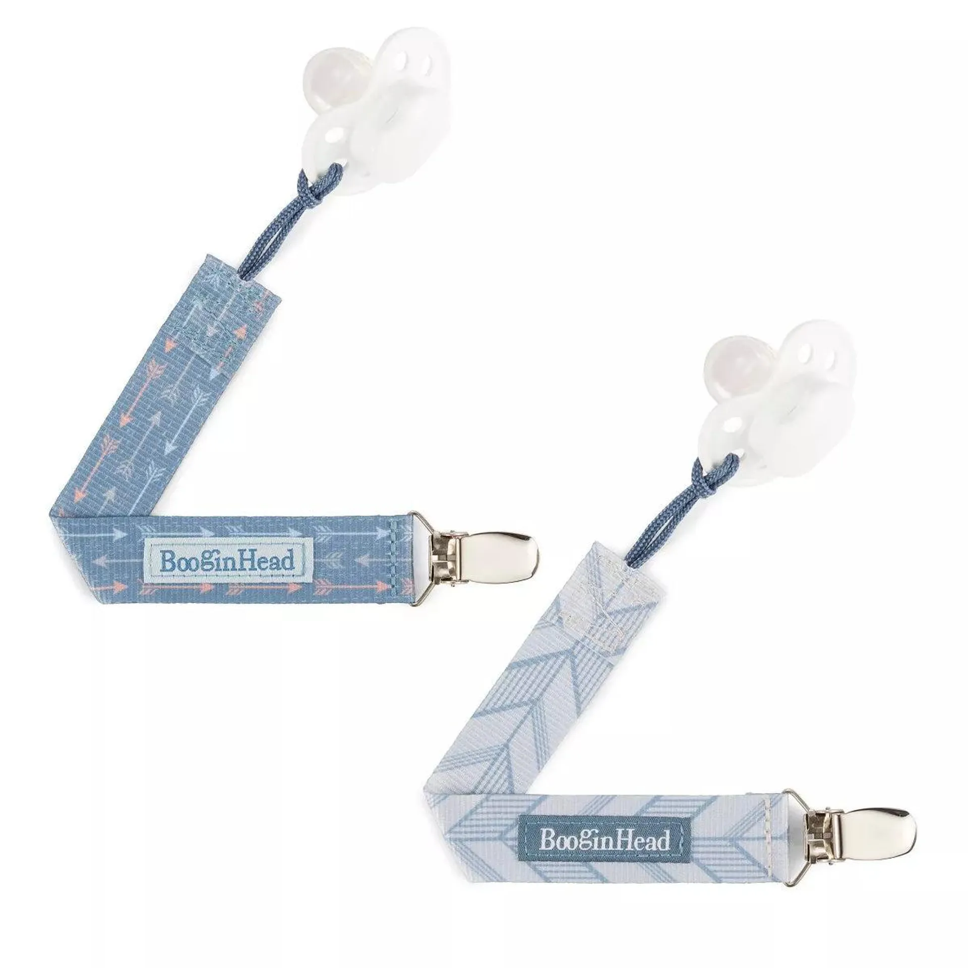 BooginHead Universal Pacifier Clips, Blue Arrows