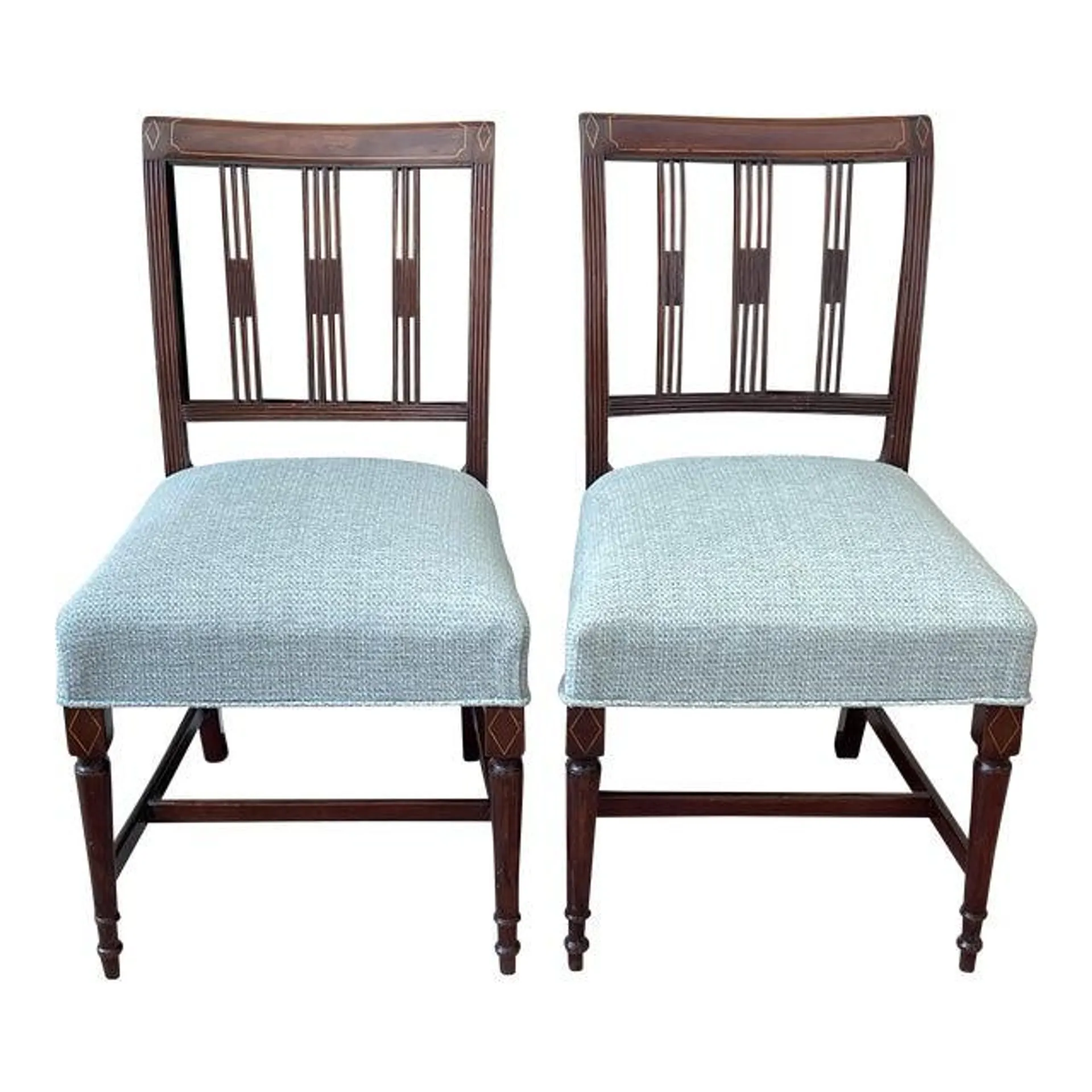 Pair of Antique Regency Style Chairs With Inlay