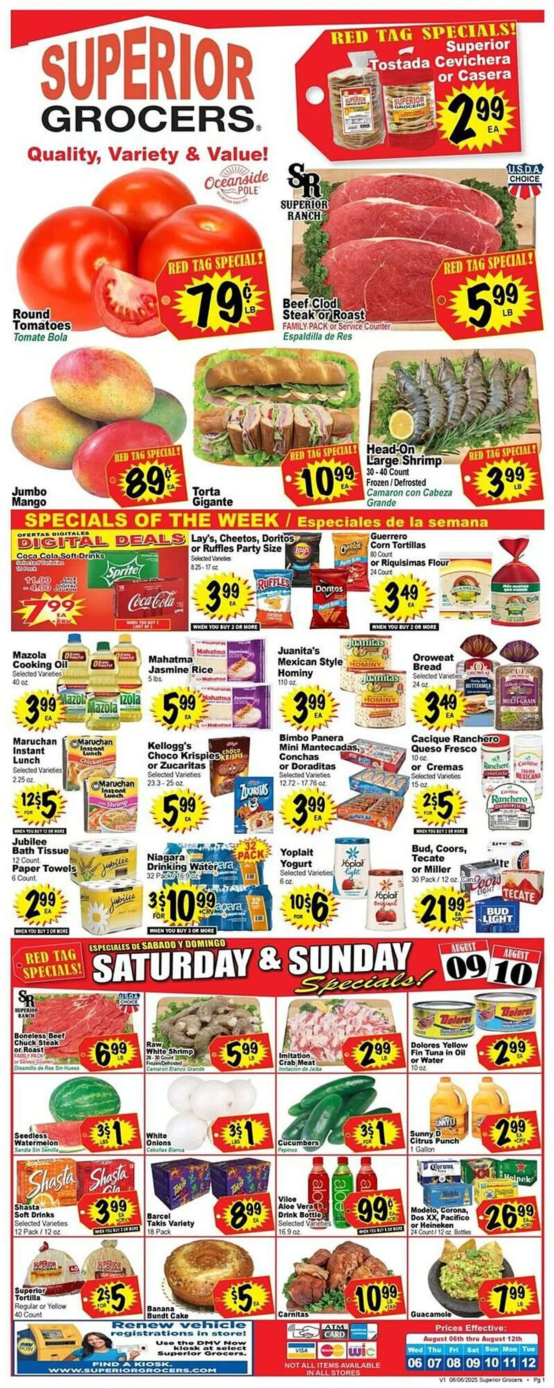 Weekly ad Superior Grocers Weekly Ad from August 6 to August 12 2025 - Page 1