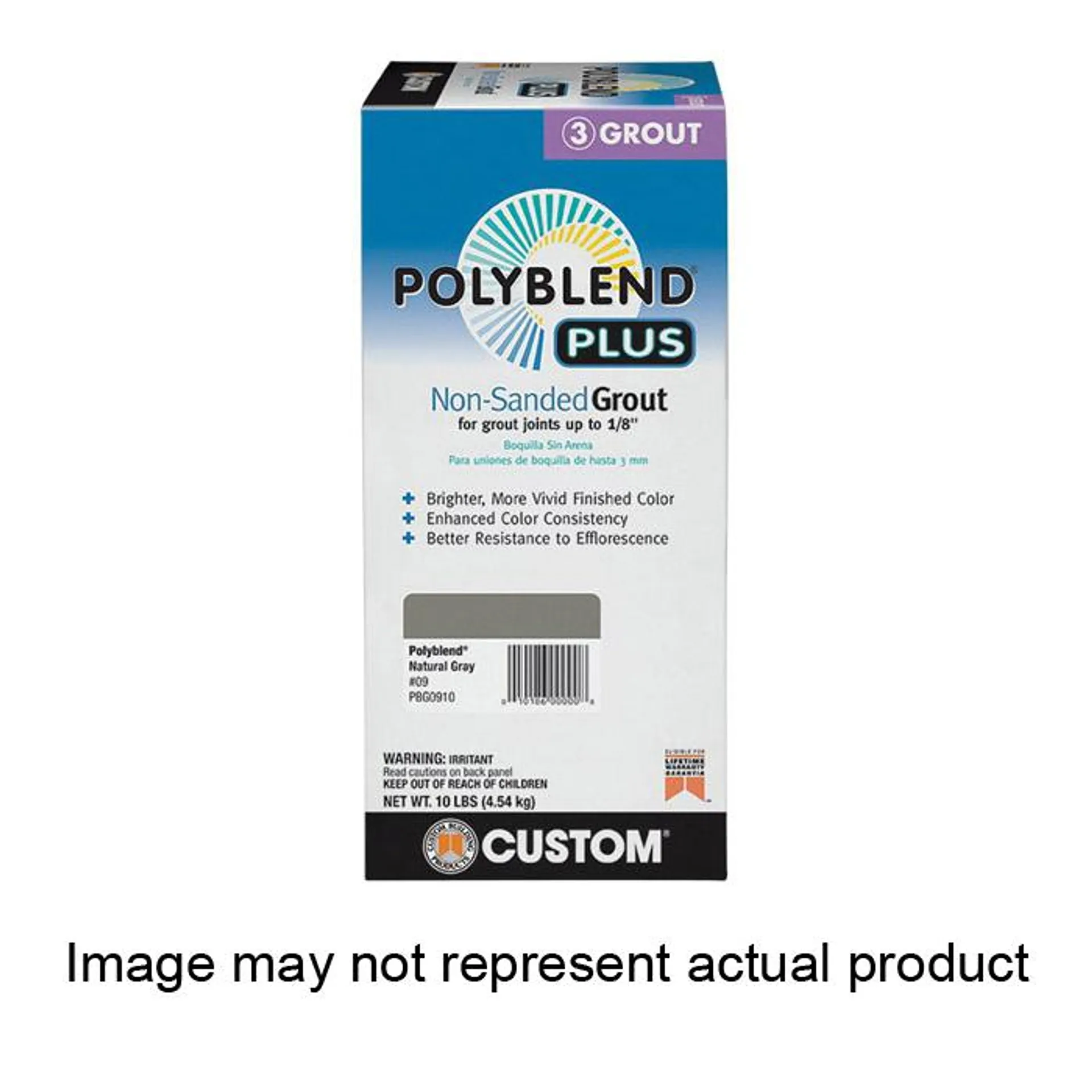 Custom Polyblend PBPG11510 Non-Sanded Grout, Platinum, 10 lb Box