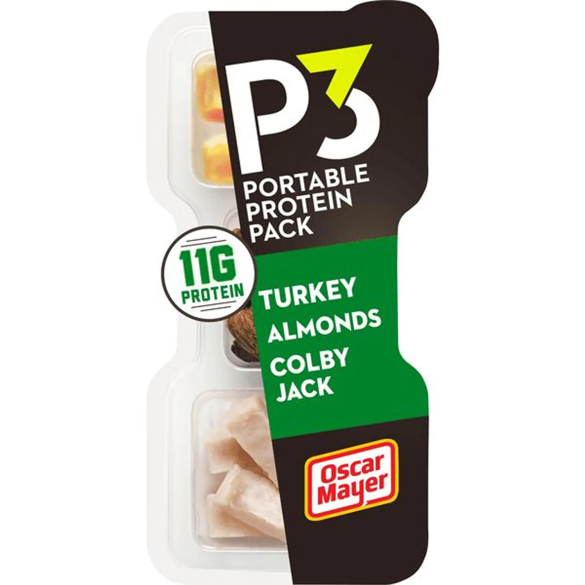 P3 Protein Snack with Turkey, Almonds & Colby Jack Cheese