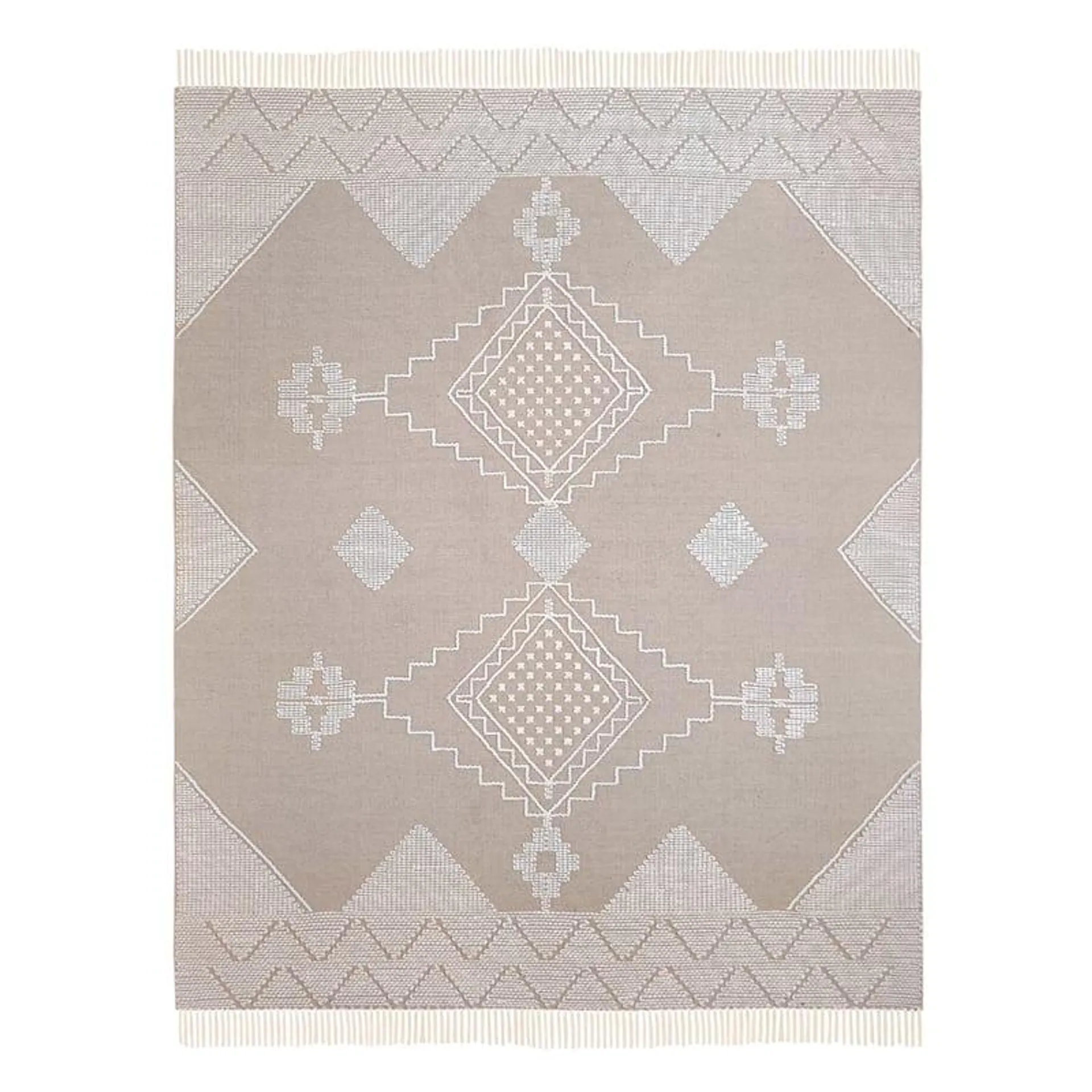 (B710) Goa Tan Medallion Area Rug, 8x10